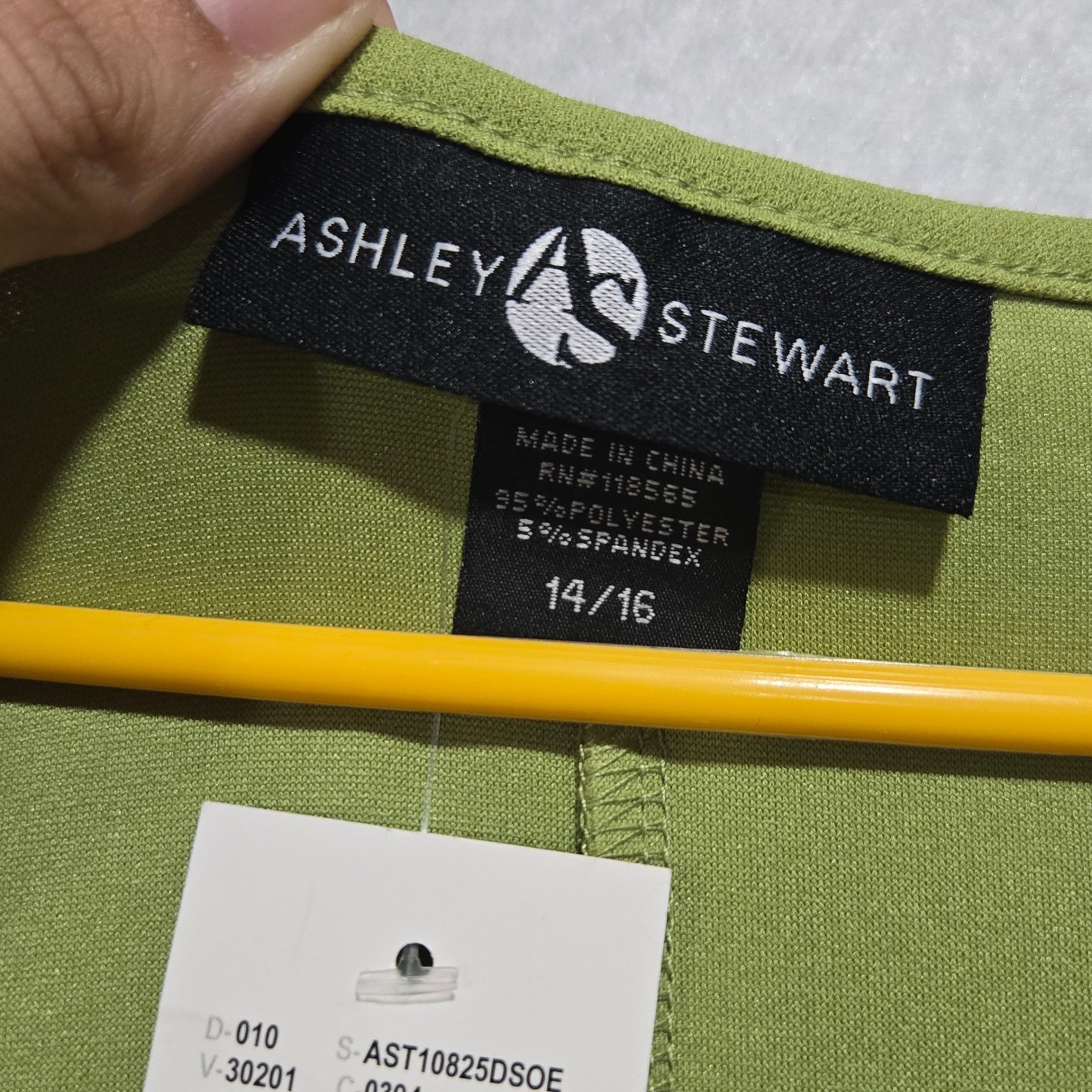 Ashley Stewart Olive Green Flutter Sleeve V Neck Midi Dress Plus Size 14 16