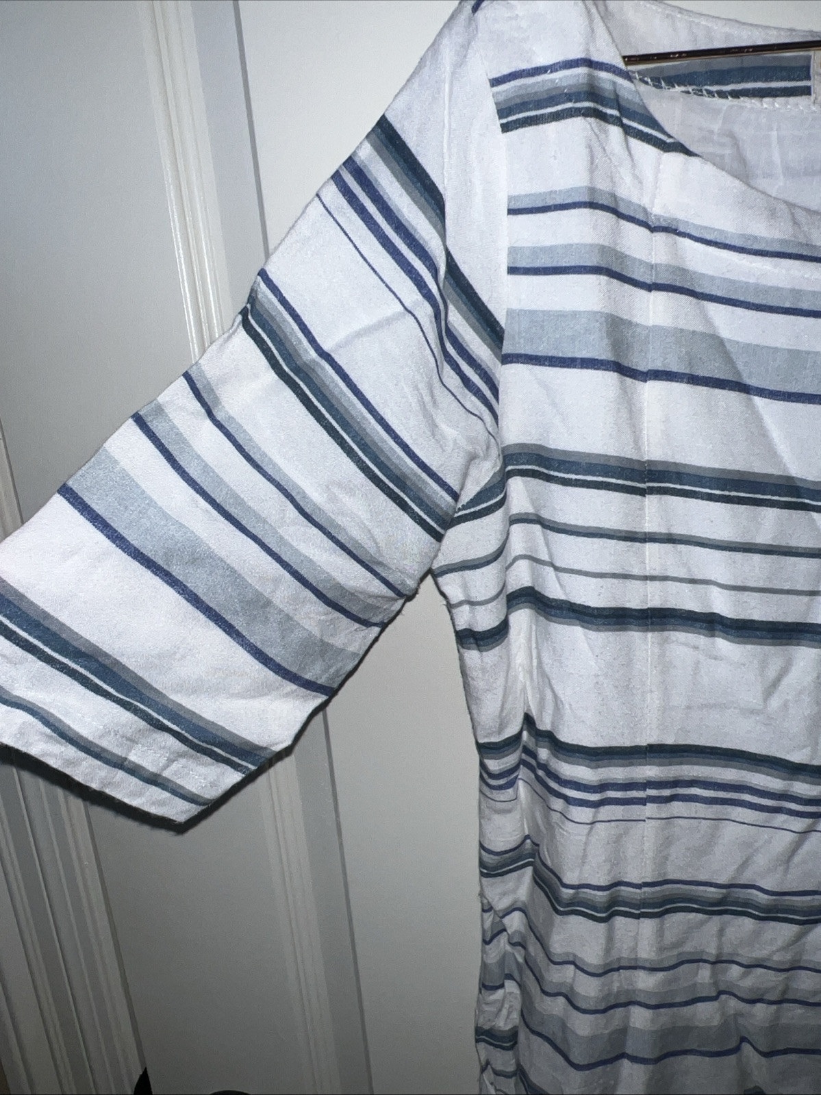 Bombay Paisley Stripe Embroidered Sheath Dress Sz XS Boho Cottagecore Lagen
