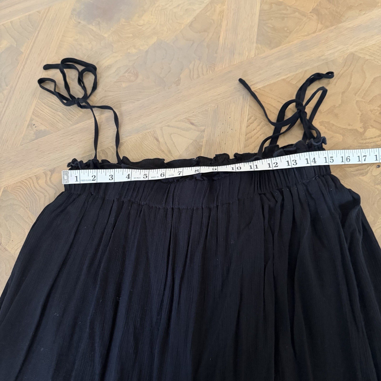 Jaded Gypsy Boho Spaghetti Strap Maxi Dress Black Tiered Elastic