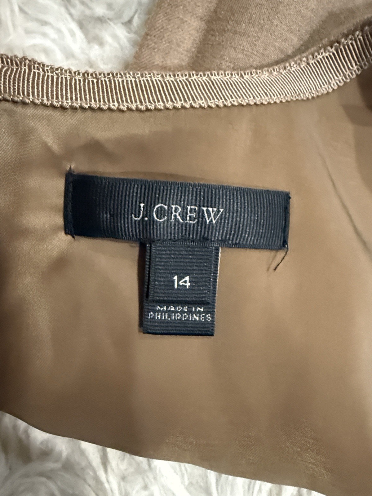J.Crew beige wool sheath buckle dress with removable belt Size 14