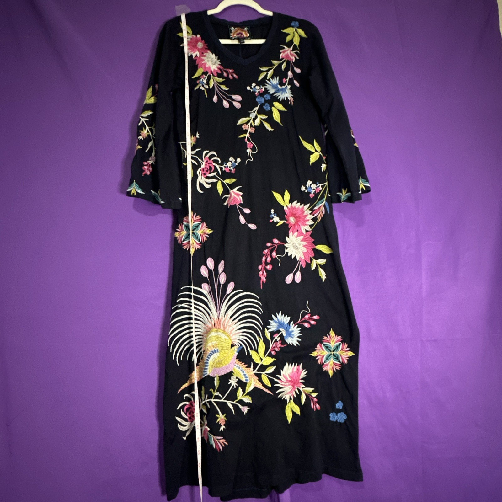 JOHNNY WAS JULIE KIMONO TEE DRESS MAXI Petite Mumu KAFTAN BOHO FLORAL NEW PXL XL