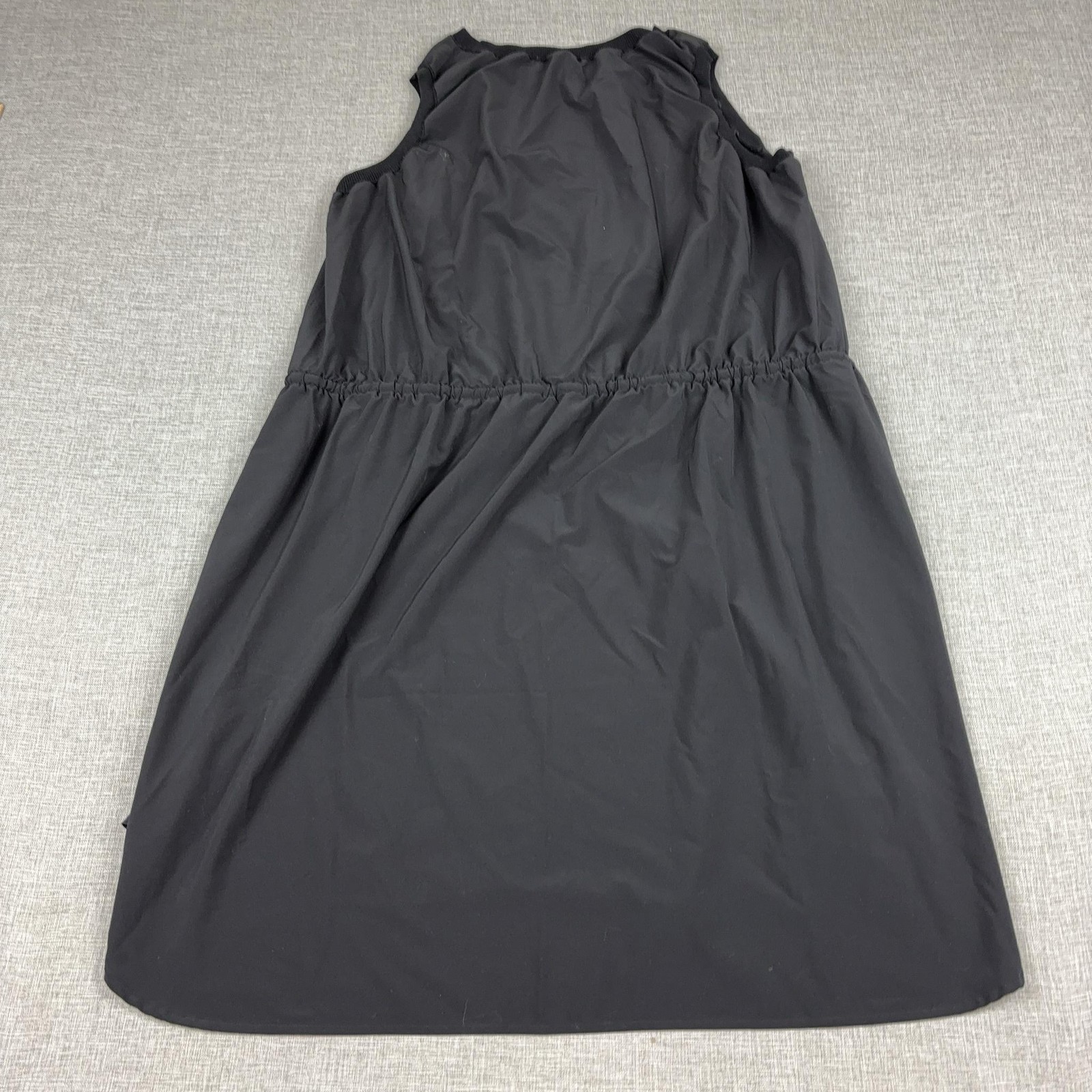 Athleta Tank Dress Womens 2X Black Sleeveless Drawstring Blouson Travel Casual