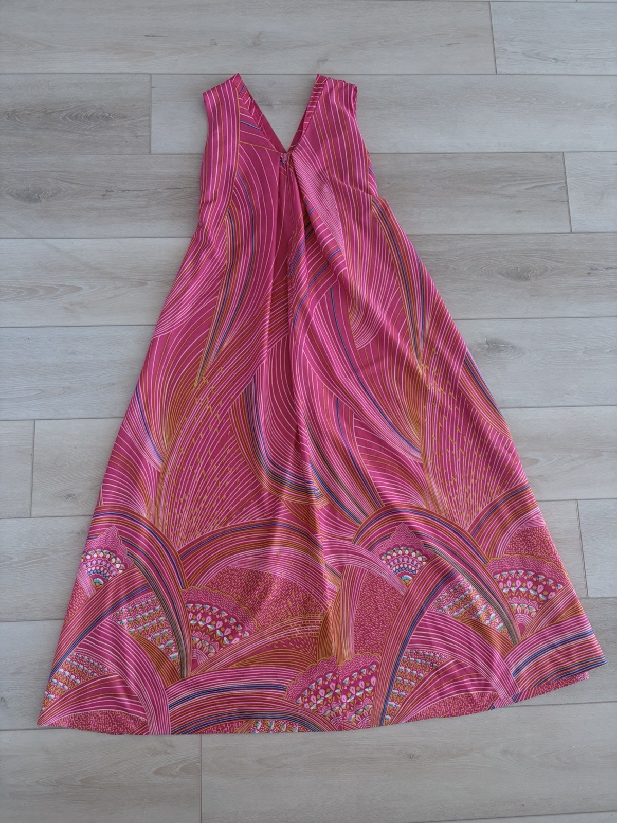 Tori Richard Honolulu Halter Maxi Dress Womens M Vintage 60s 70s Hawaiian Floral