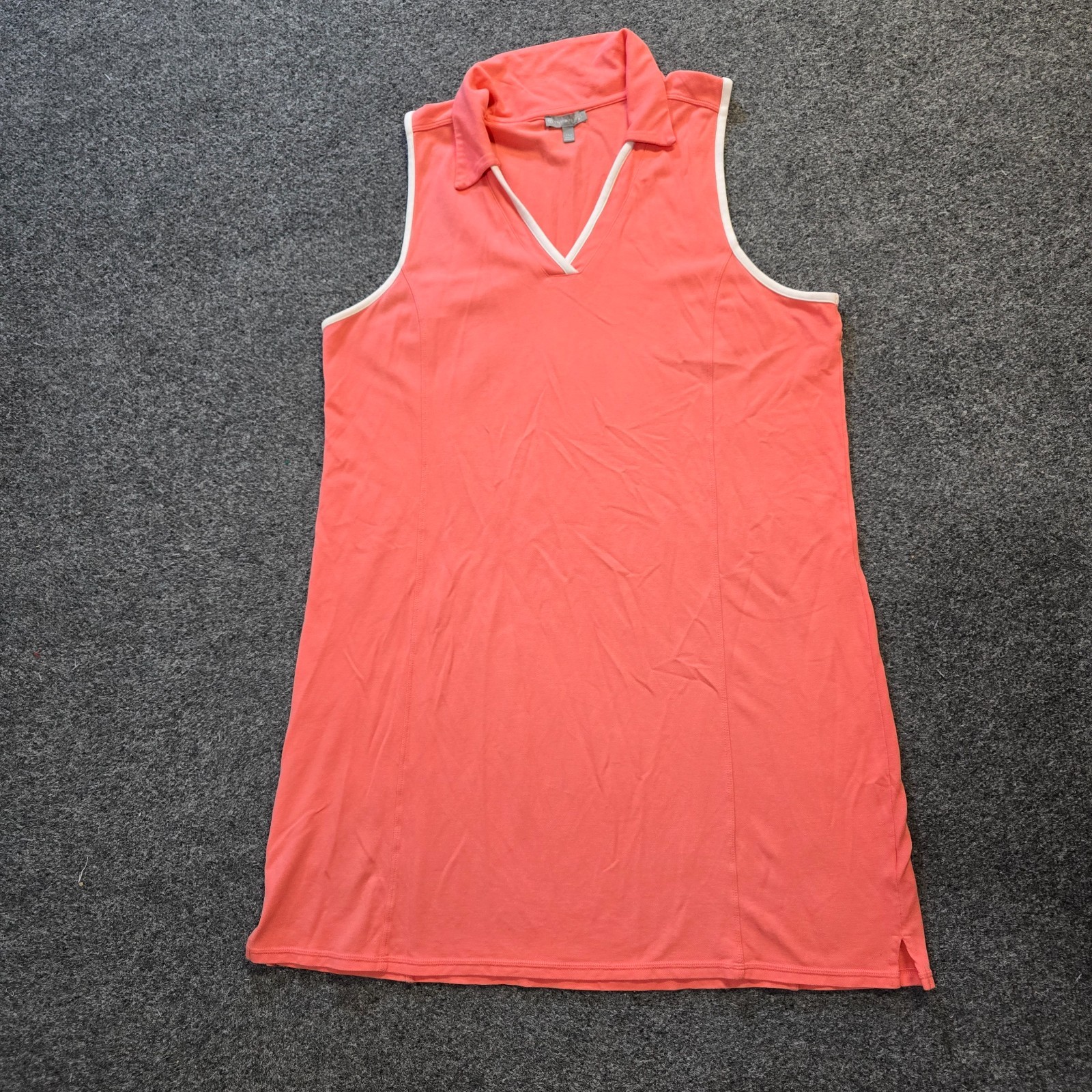 Talbots Dress Womens Size XL Petite Orange Sleeveless Tank Sheath Stretch Casual