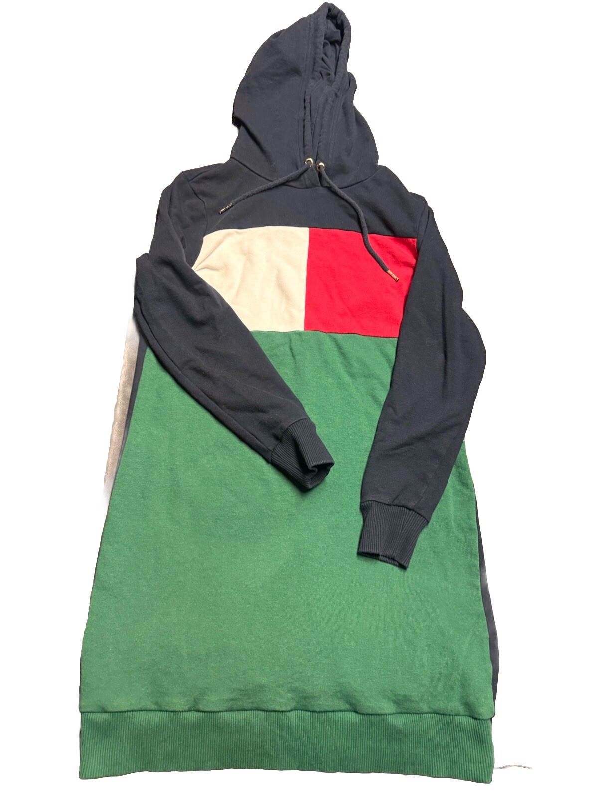 Tommy Hilfiger Sneaker Dress Womens Small Blue Green White Red Hooded
