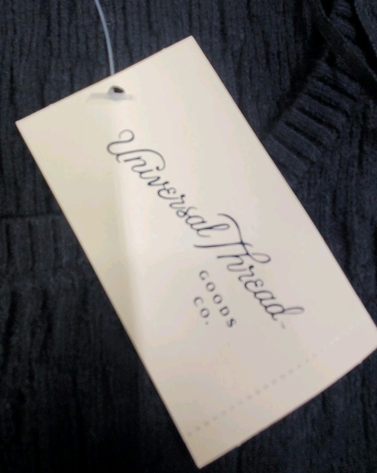 Universal Thread Women’s Goth Black Ribbed Knit Maxi Sweater Dress XS Scoop Neck