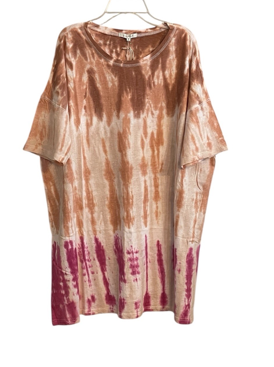 NWT Z Supply Sahara Delta Tie Dye Short Sleeve T-Shirt Dress Size Medium Boho