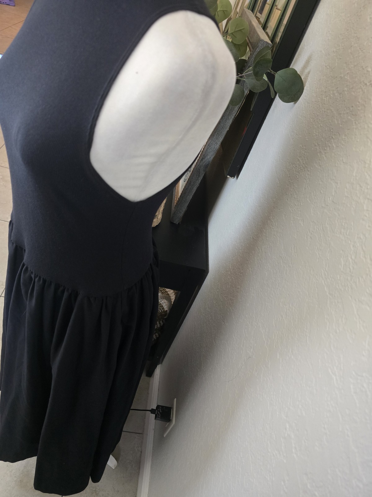 Reformation Black Mock Turtleneck Side Pockets Sai Fit And Flare Maxi Dress L