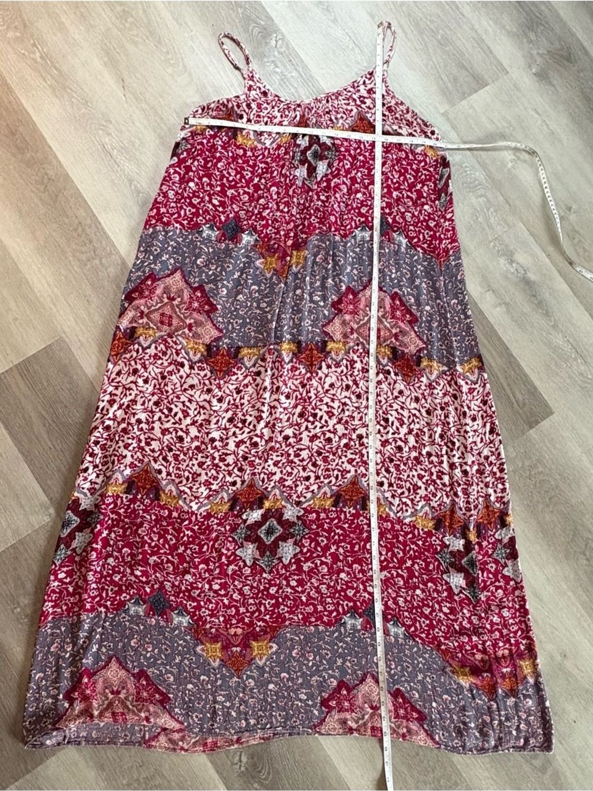 Maxi Dress Adjustable Straps Size Medium Flowy Coverup