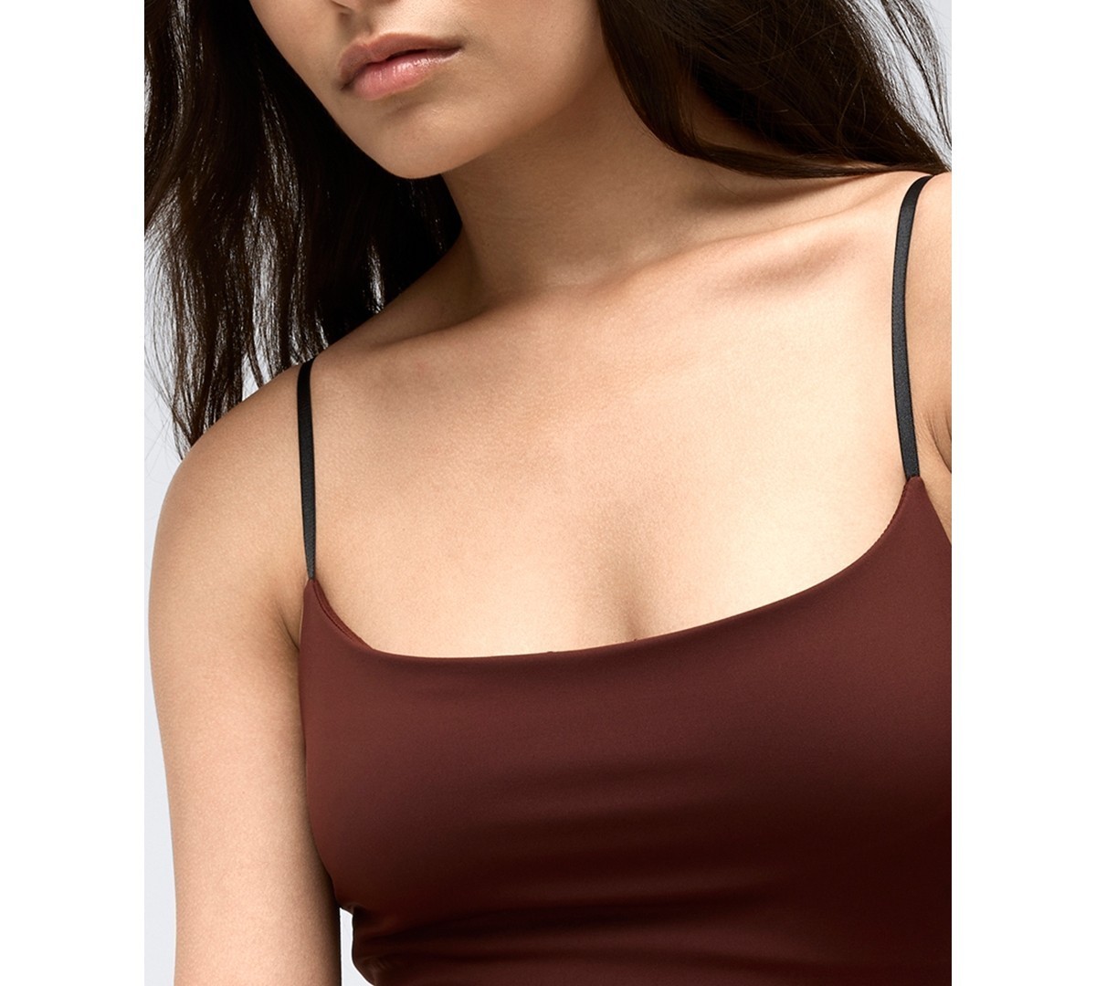 Kenneth Cole Athletic Stretch Maxi Slip Dress Women’s L Deep Chestnut Pullover