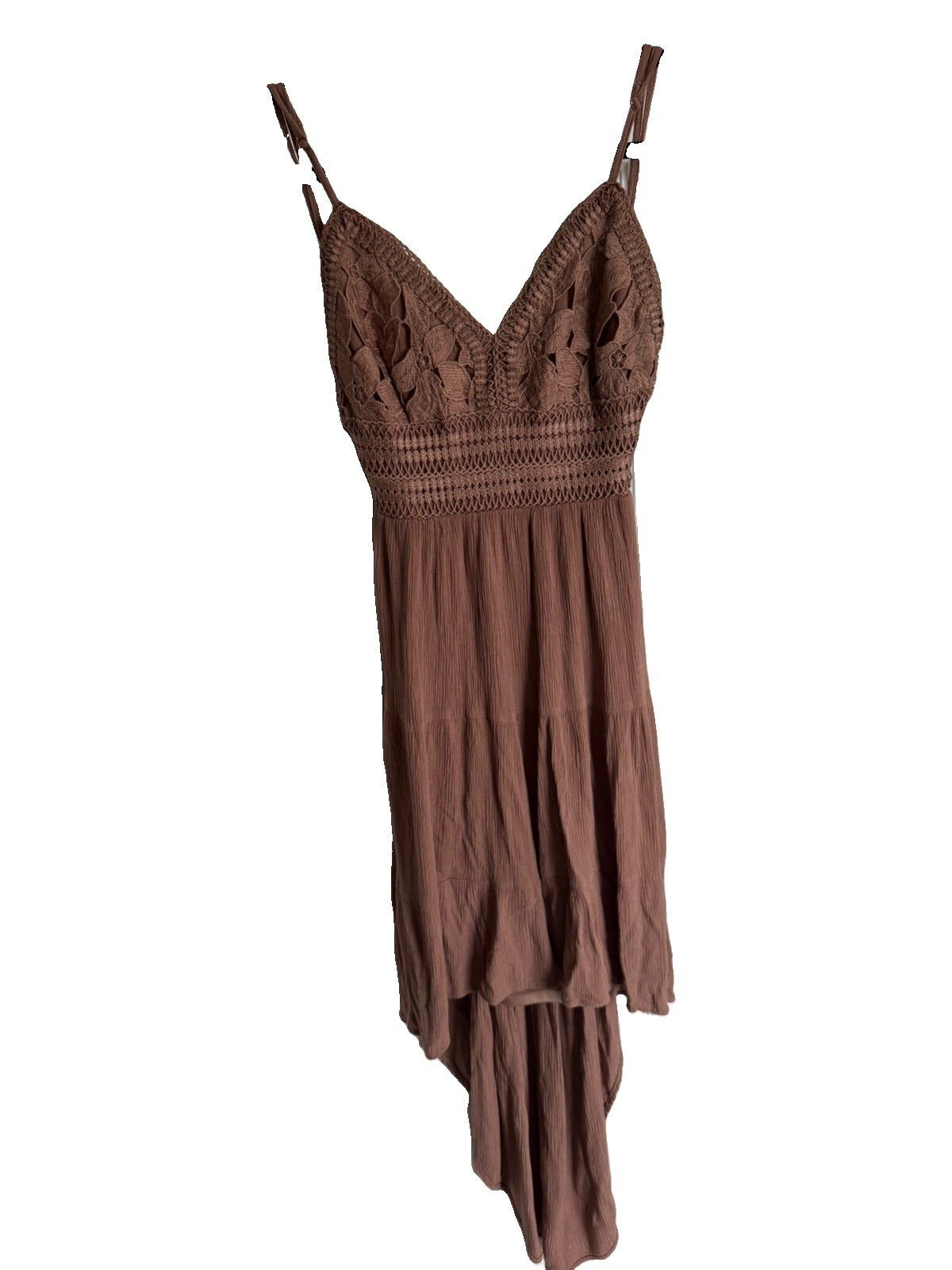 STREETWEAR SOCIETY Women’s Brown Floral Stitched Hi-Low Dress Size Medium