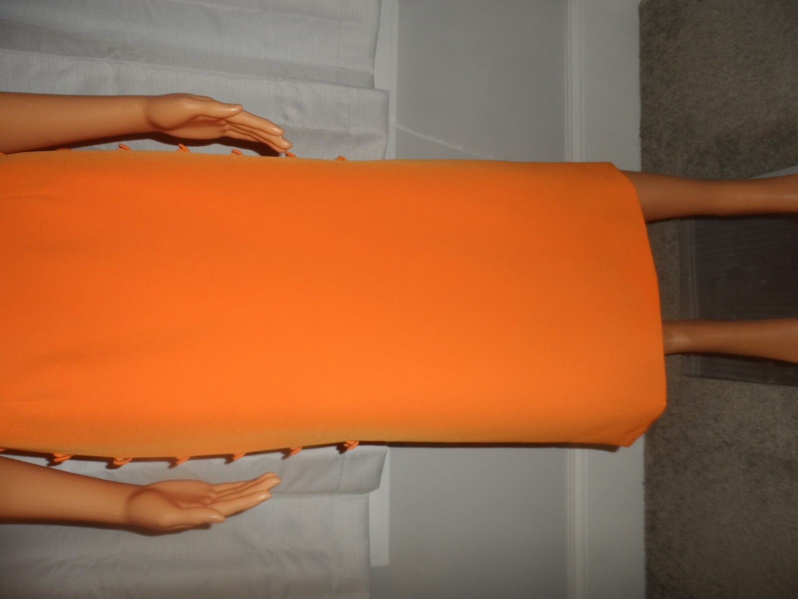 Pretty Gianni Bini size 4 orange side button cut out midi dress women NWT