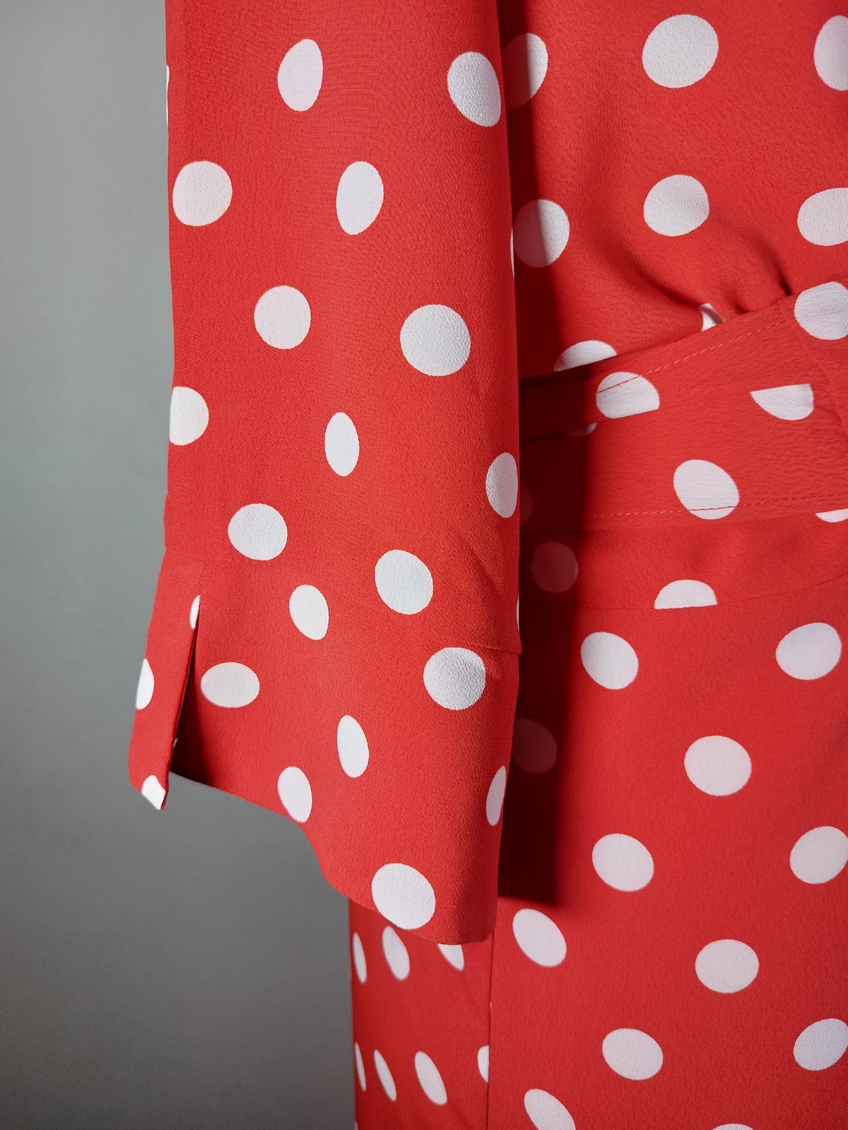 Manon Baptiste Red White Polka Dot Wrap Dress UK 20 EU48 Tie Belt Midi