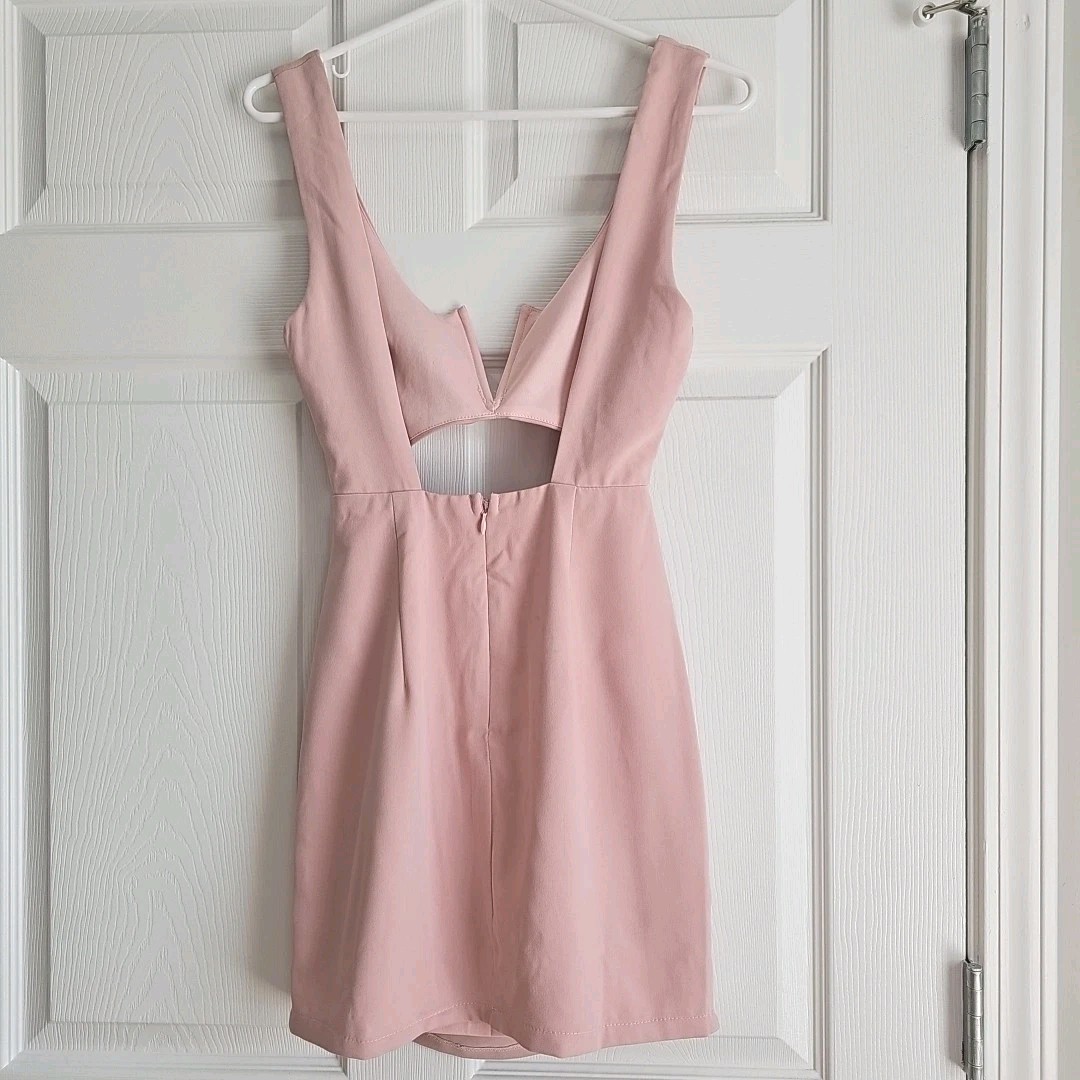 Superdown Corin Mini Dress Pink Preppy Summer Party Going Out Cocktail Cutout XS