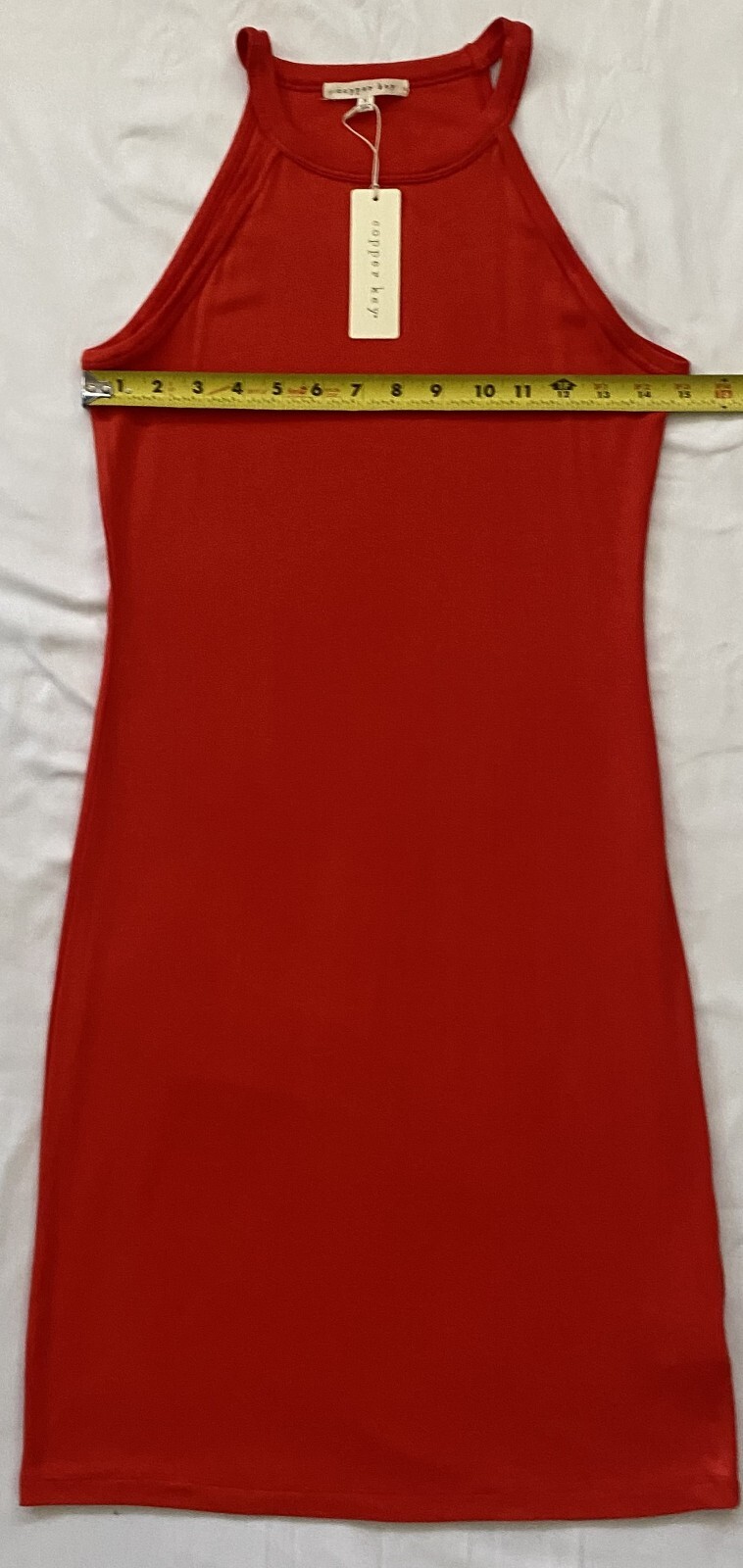 COPPER KEY JUNIORS ORANGE (BURNT) SOFT TANK DRESS SIZE M 95% Rayon – 5% Spanex