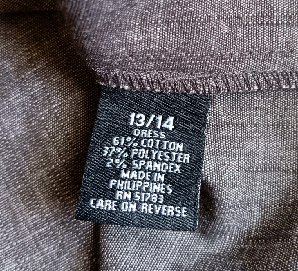 Simple Gray Sleeveless V-Neck Chambray Dress, Maurices Sz 14, Academia, Office
