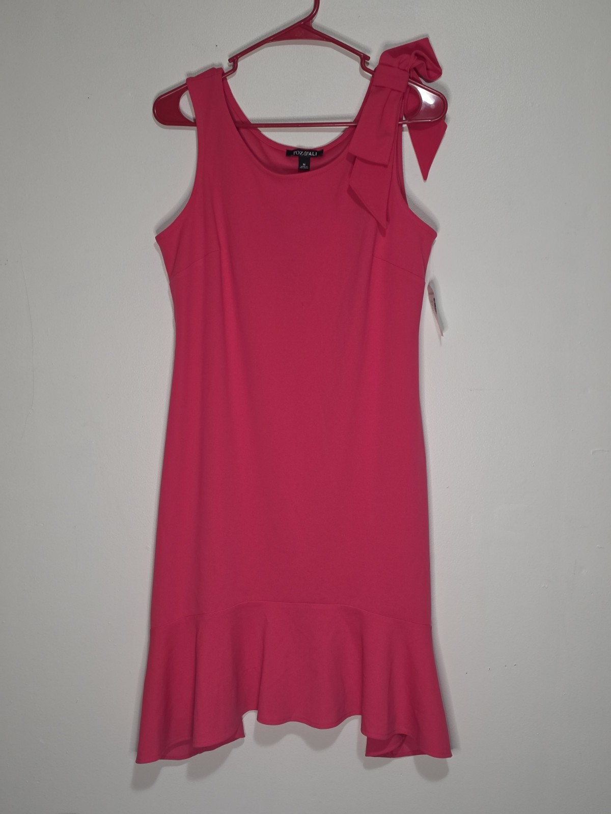 Dressbarn Roz & Ali Fushia Pink Tank Summer Bow Dress (Was $44.00) NWT – Size M