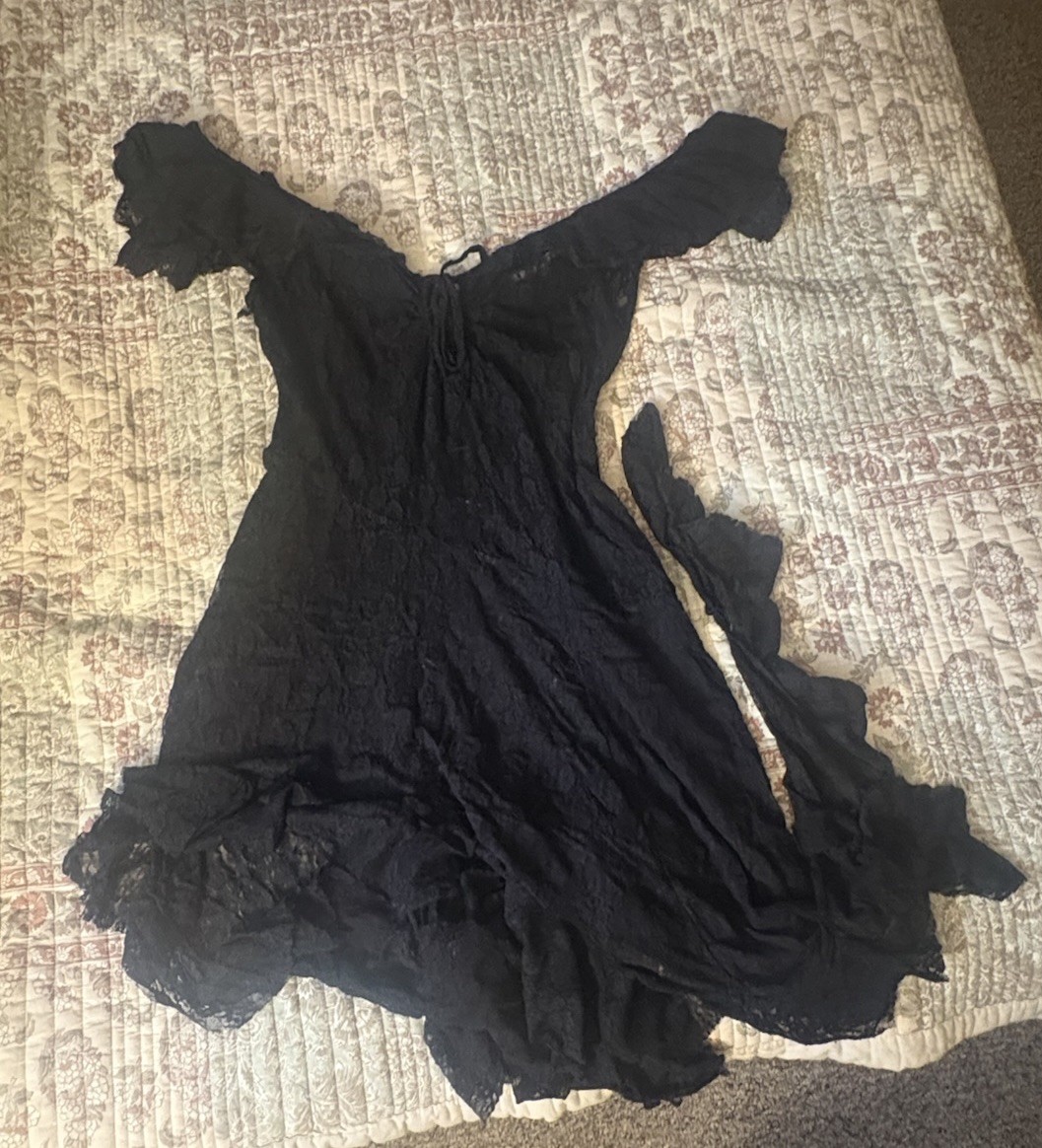 Kimchi Blue Sheer Lace Black XL Midi Dress 👗