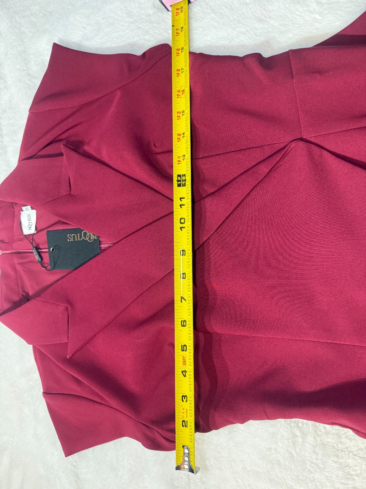 Mooyius Burgundy Blazer Wrap Dress Belted Asymmetrical Pencil Silhouette Size M