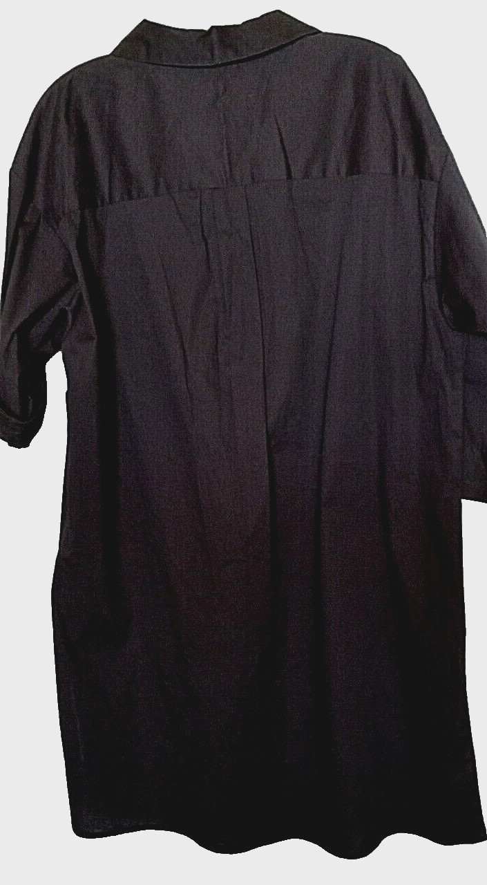 Sharagano 97% cotton, 3% spandex solid black 3/4 sleeve shirt dress Size 10