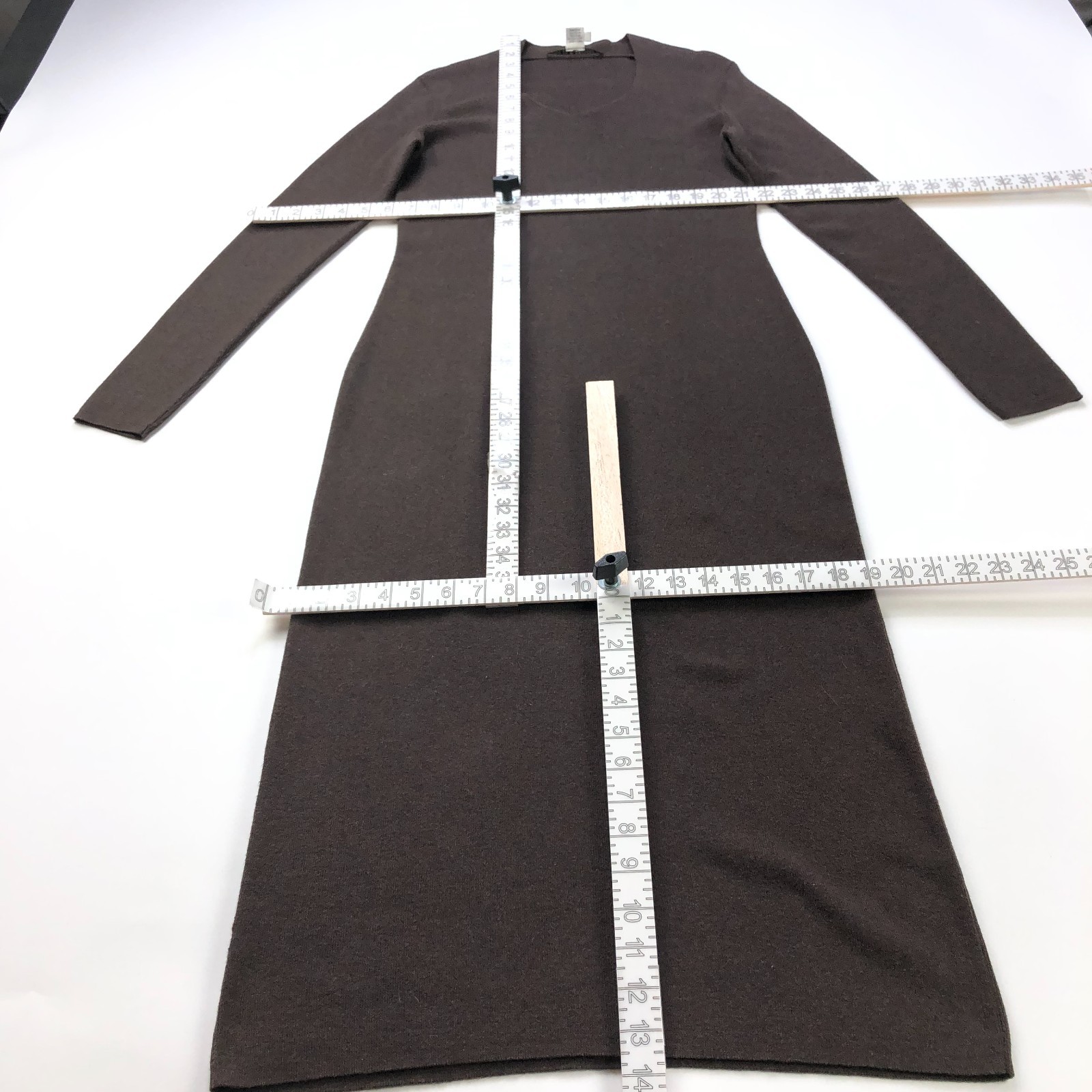 Peruvian Connection Medium Sweater Dress 100% Pima Cotton Midi Knee Brownie