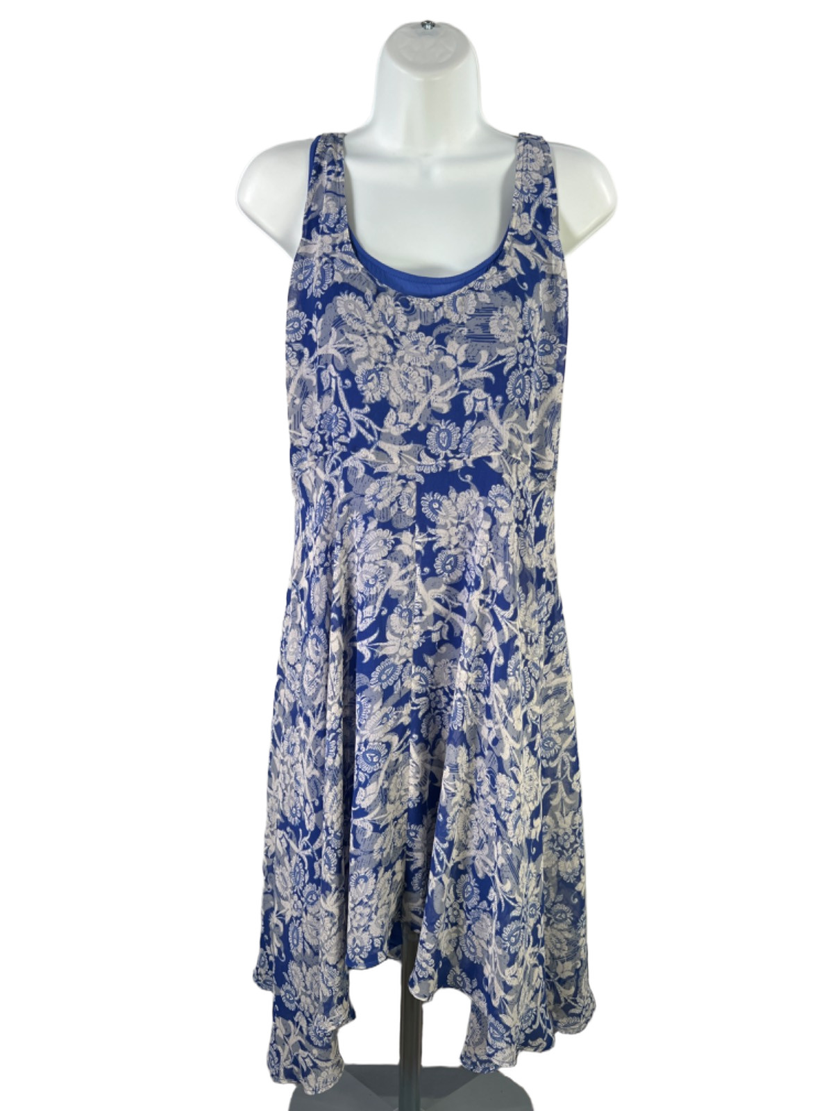 Cabi Women’s Blue Paisley Sleeveless 2 Piece Layered Dress – M