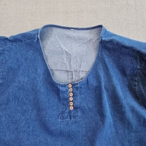 Minibee Ruffle Dress Woman’s 3XL Blue Oversized Casual Midi Pockets Short Sleeve