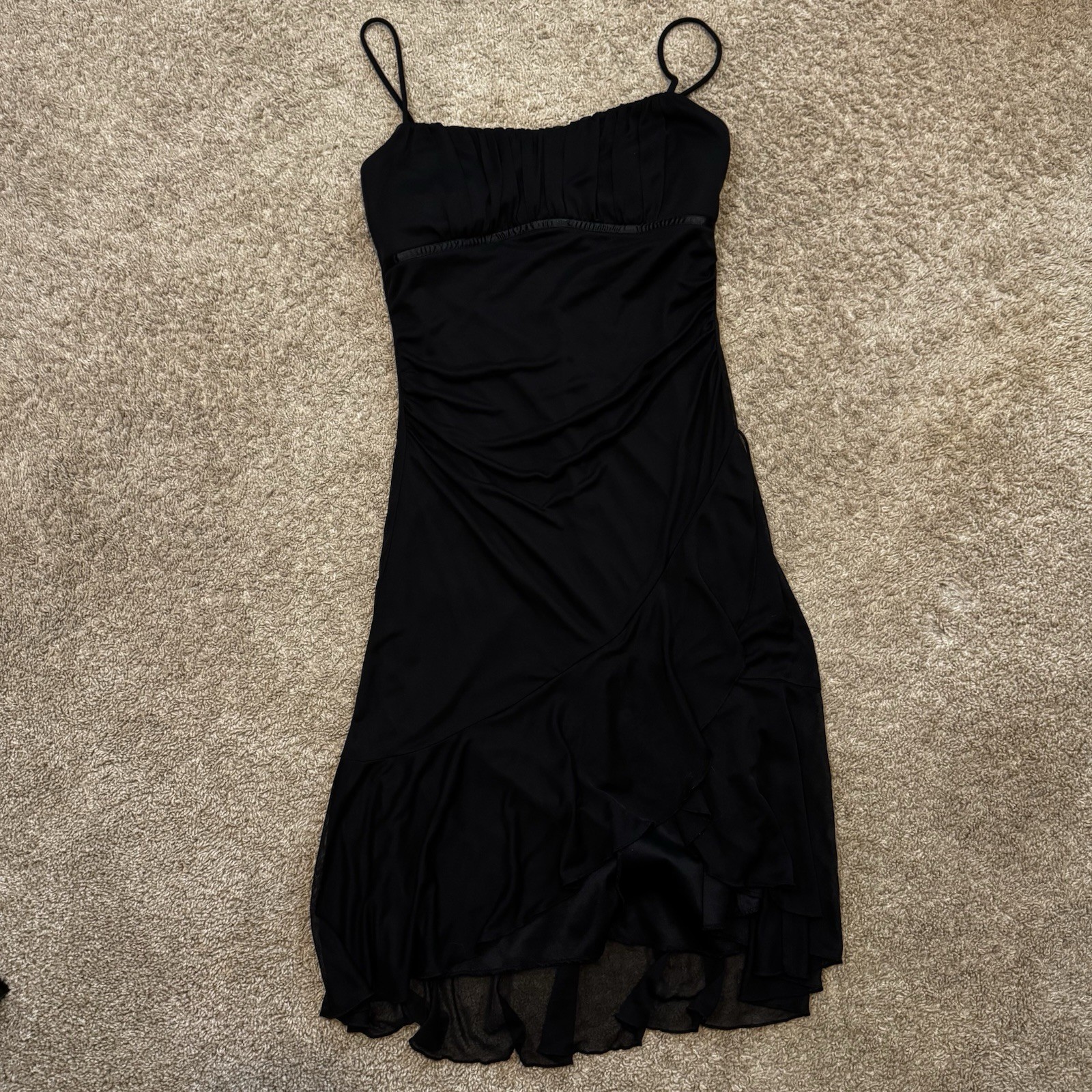 Vtg Ruby Rox Black Dress Whimsi Goth Grunge Size XL Juniors Stretchy 90s Y2K