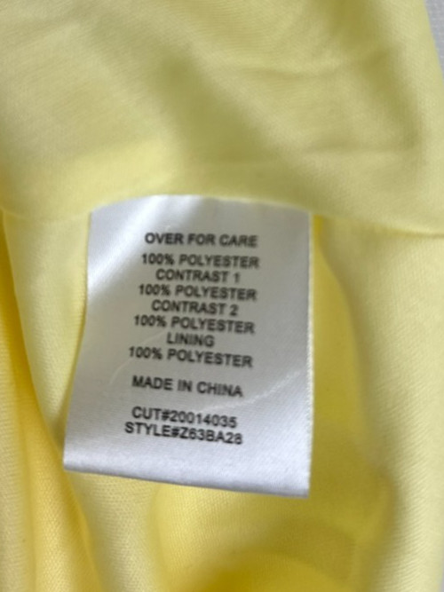 Say Yes Strapless Ball Gown Juniors 3 Yellow Ruffled Rosette Lace Up FLAW