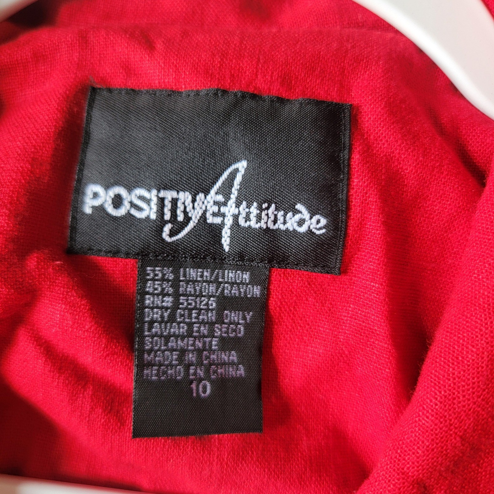 Red Linen Blend Button Down Sailor Collar Maxi Dress Size 10 Vintage Modest