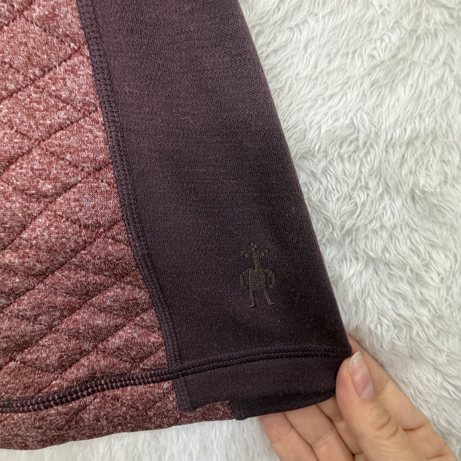 Smartwool Size Large Diamond Peak Wool-Blend Quilted Dress Eggplant Outdoor