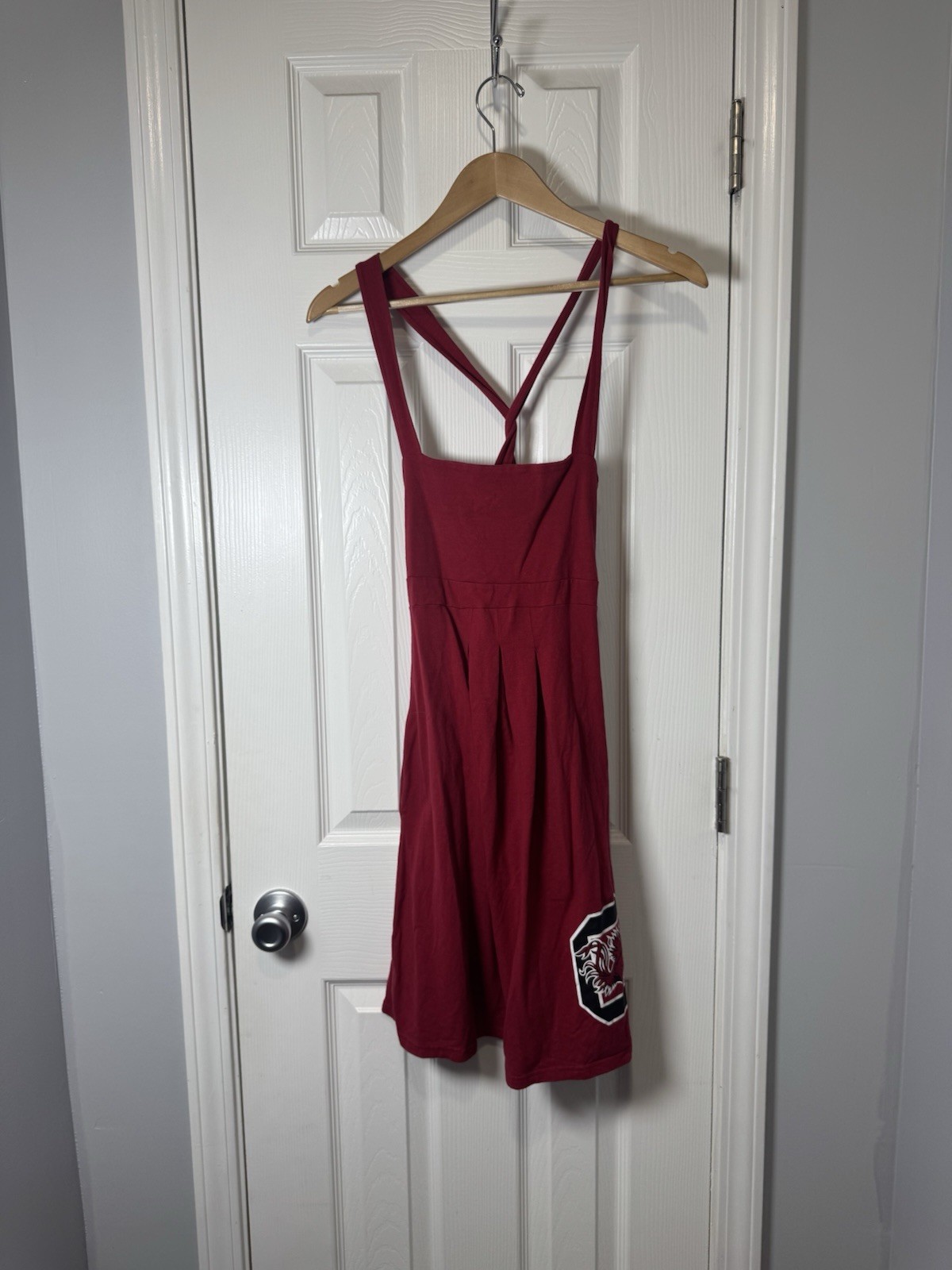 Chicka-d South Carolina Gamecocks USC Dress Red Pockets Criss Cross Size M Read