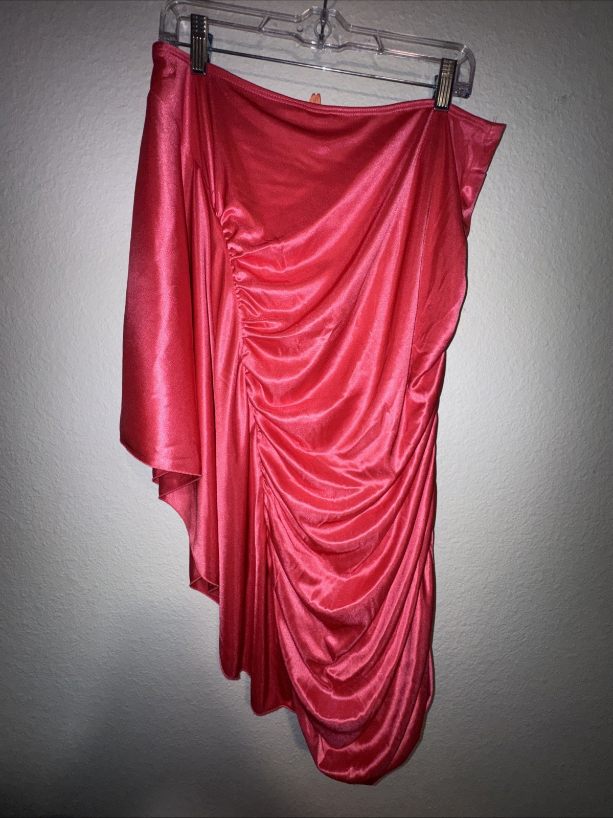 Ruby Roxs One Shoulder Pink Cocktail Dress Size Large Party Rhinestones Sexy