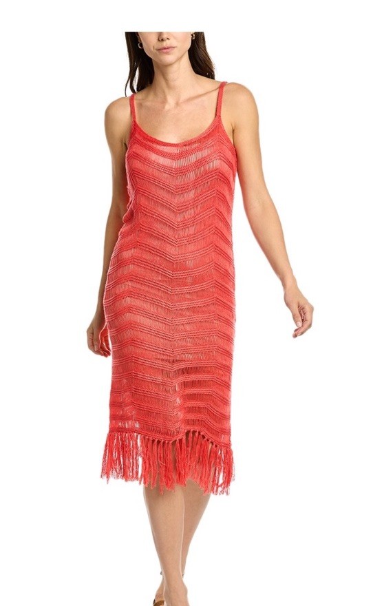 525 Fringe Dress Cover Up Rydell Red Size Xsmall/Small Nwt