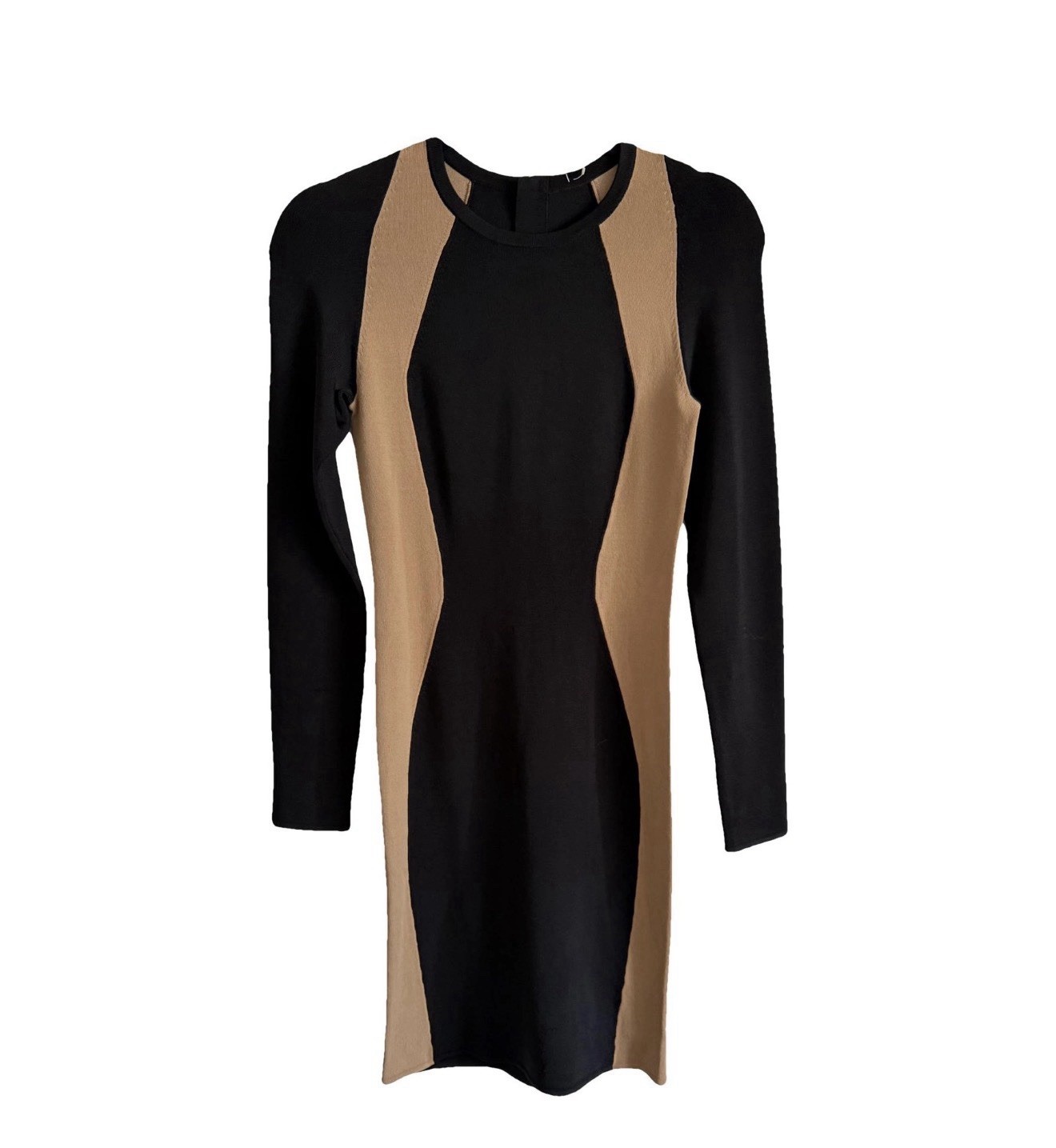 A.L.C. Bodycon Rayon Blend Knit Medium Black Tan