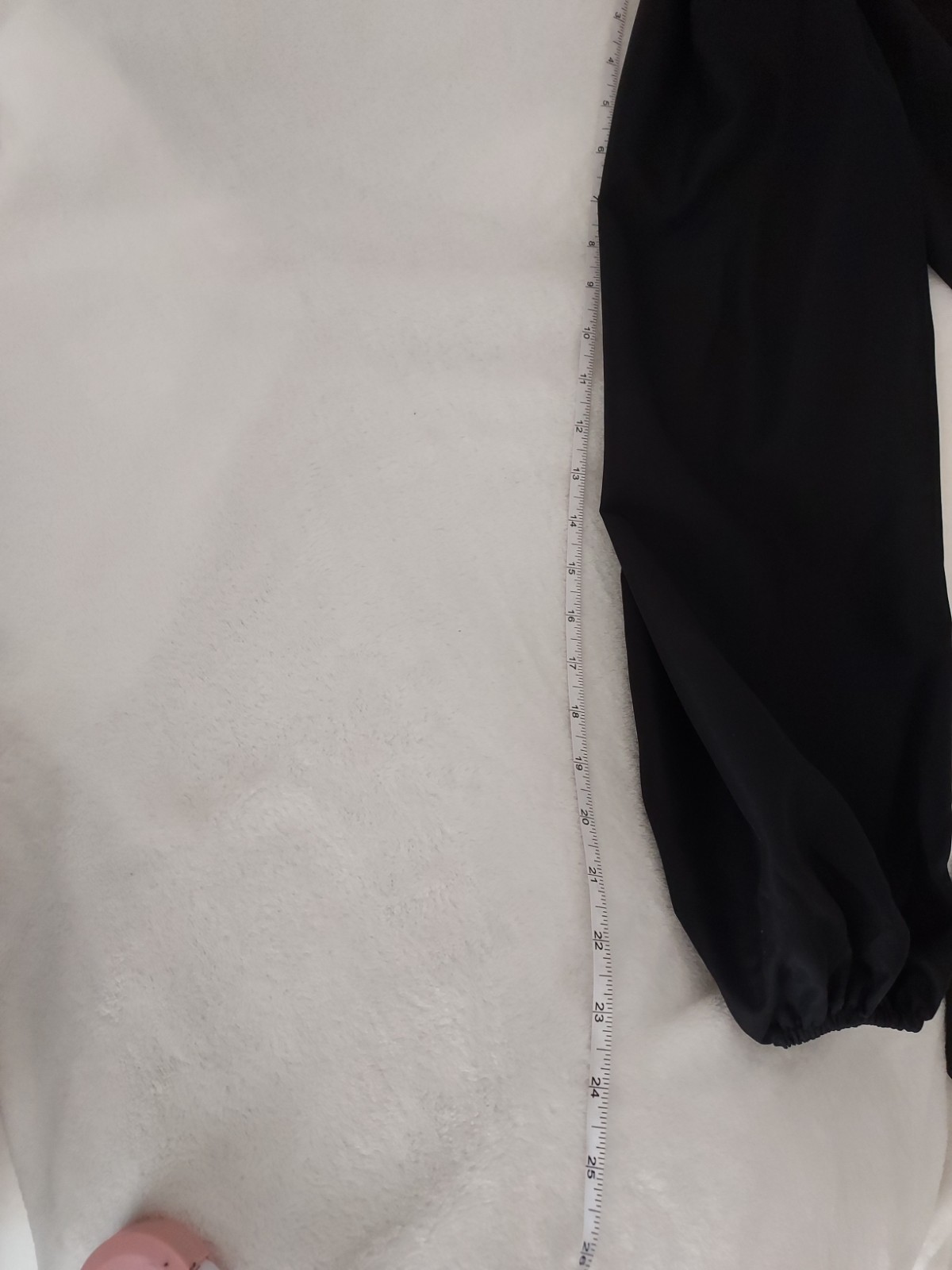 Asymmetrical, side ruffle, off shoulder, puff sleeve, black dress , Size M .