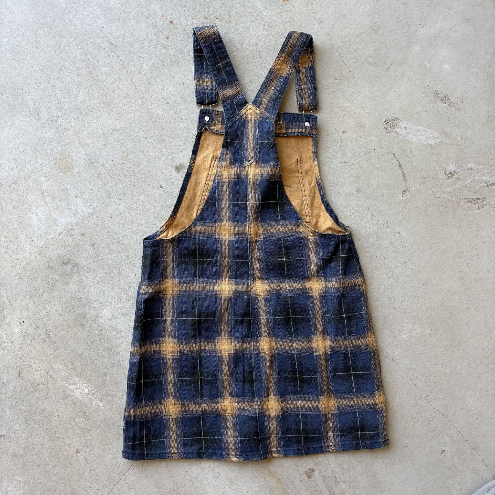 Dickies Overall Dress NWT Womens Medium Plaid Pinafore Jumper Skate Streetwear