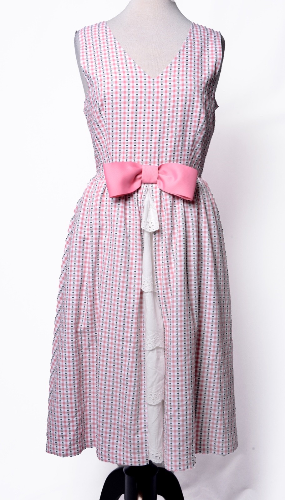 UNIQUE VINTAGE 1960s PINK GARDEN PARTY SWING DRESS – NEW – Sz M