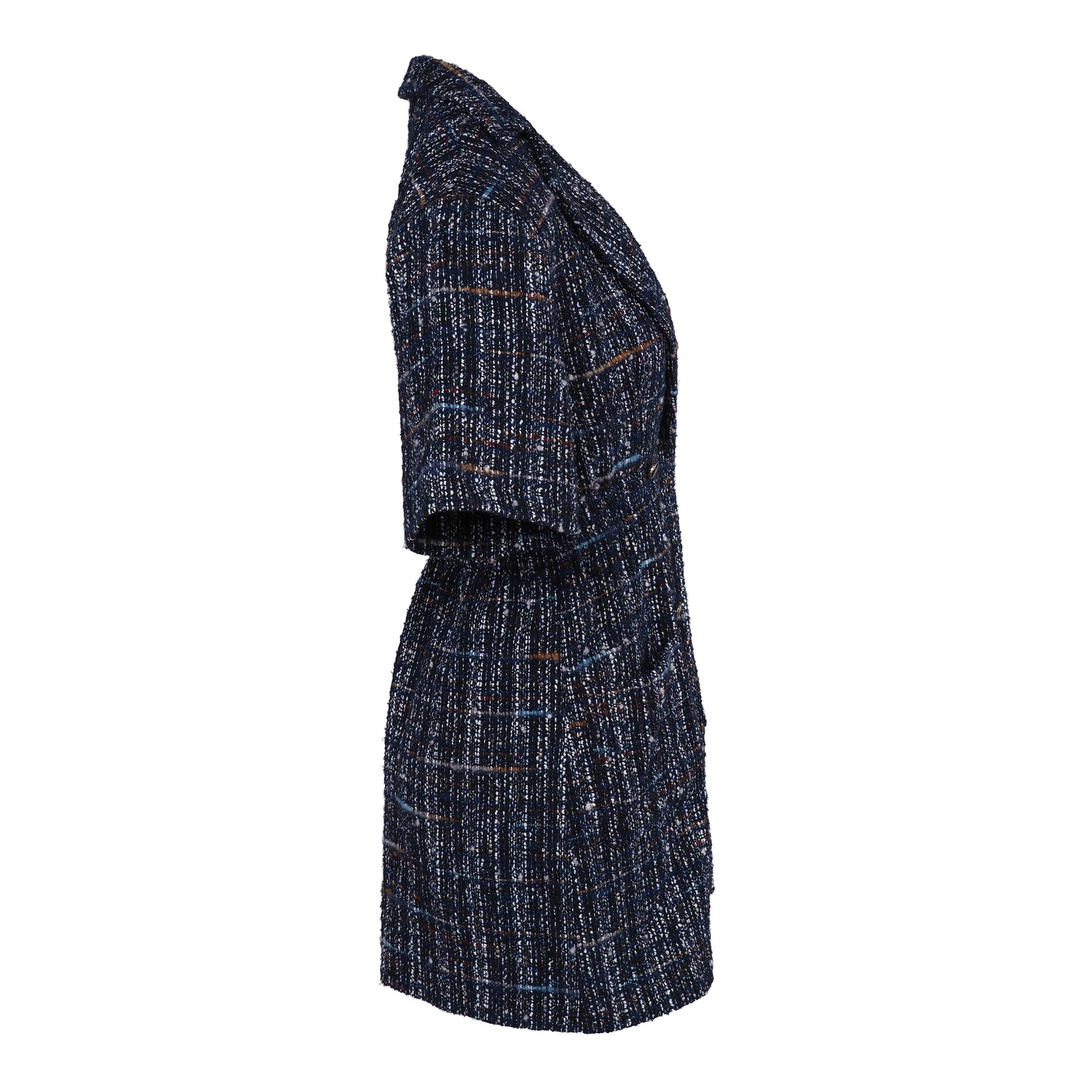 Sandro dress multi-colored tweed size 36 women’s short sleeve shift dress mini SFPRO02051