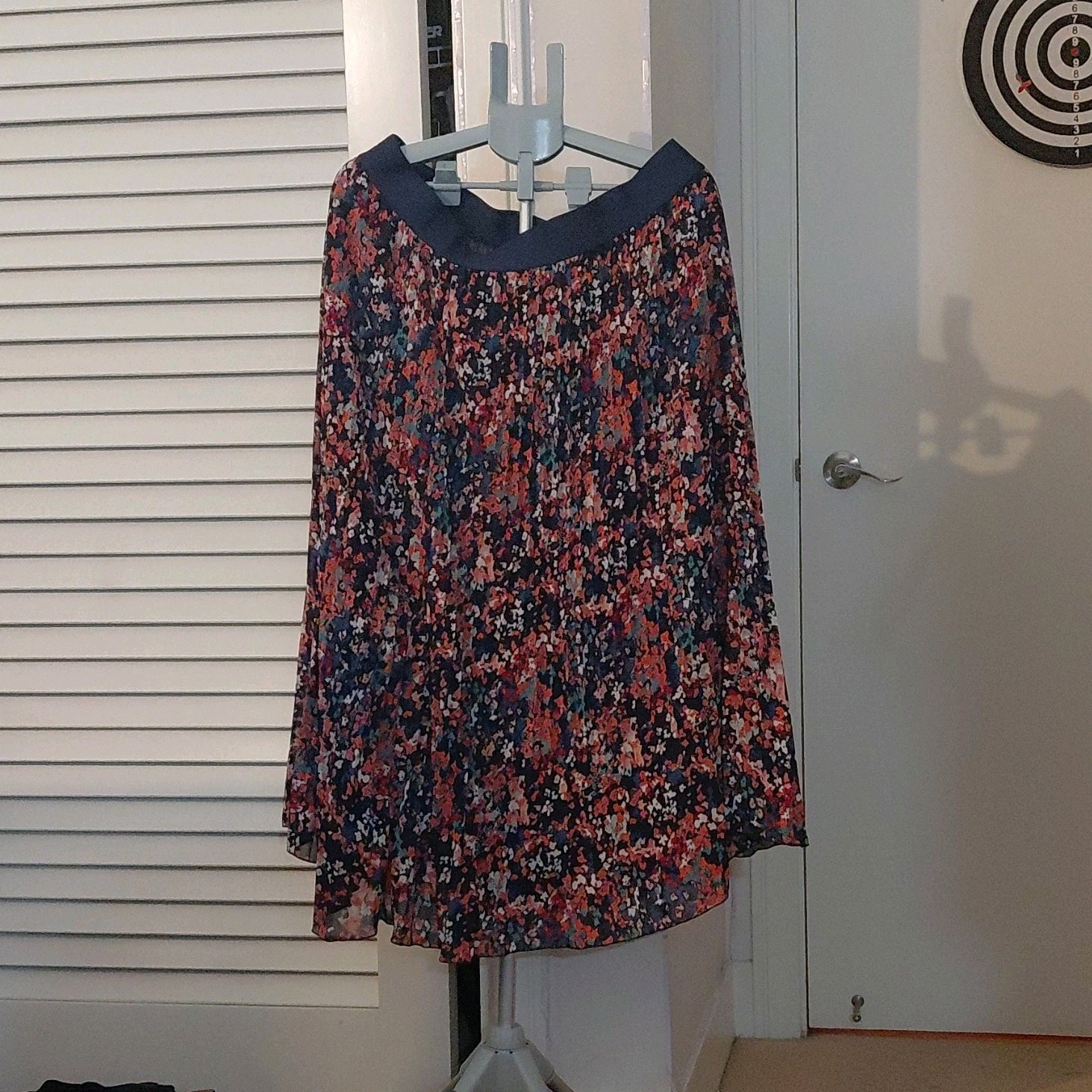 Ophelia Roe Navy Floral Maxi Dress V-Neck Sleeveless Knee Length Plus Size 2X