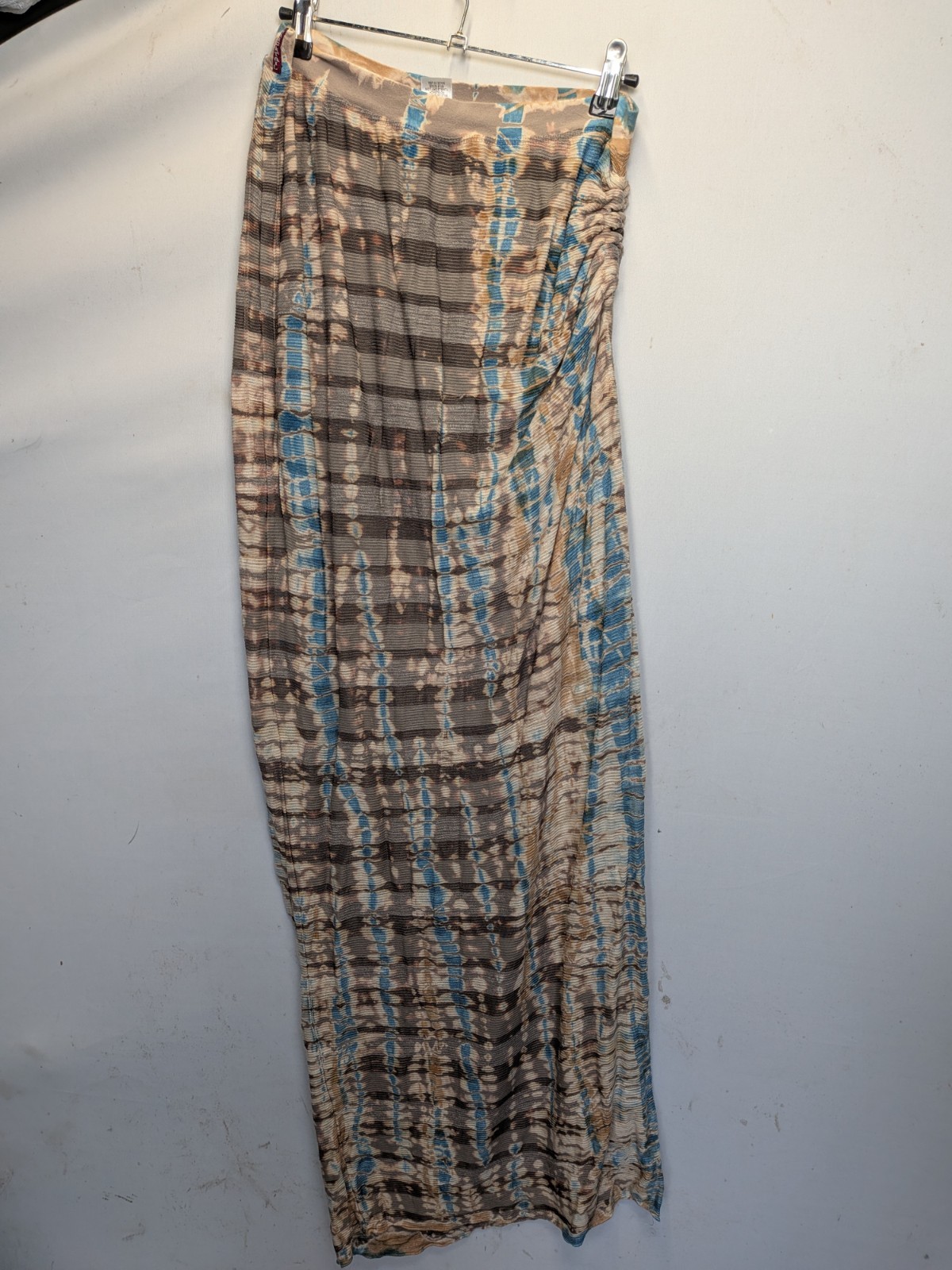 Hard Tail Forever Medium Snakeskin Pattern Maxi Strapless Dress Brown Blue 6410