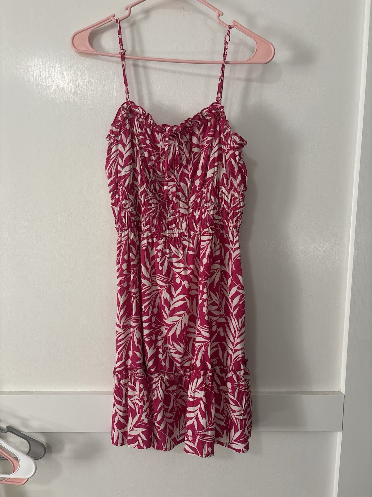June And Hudson Medium Hot Pink Floral Island Vacation Beach Dress