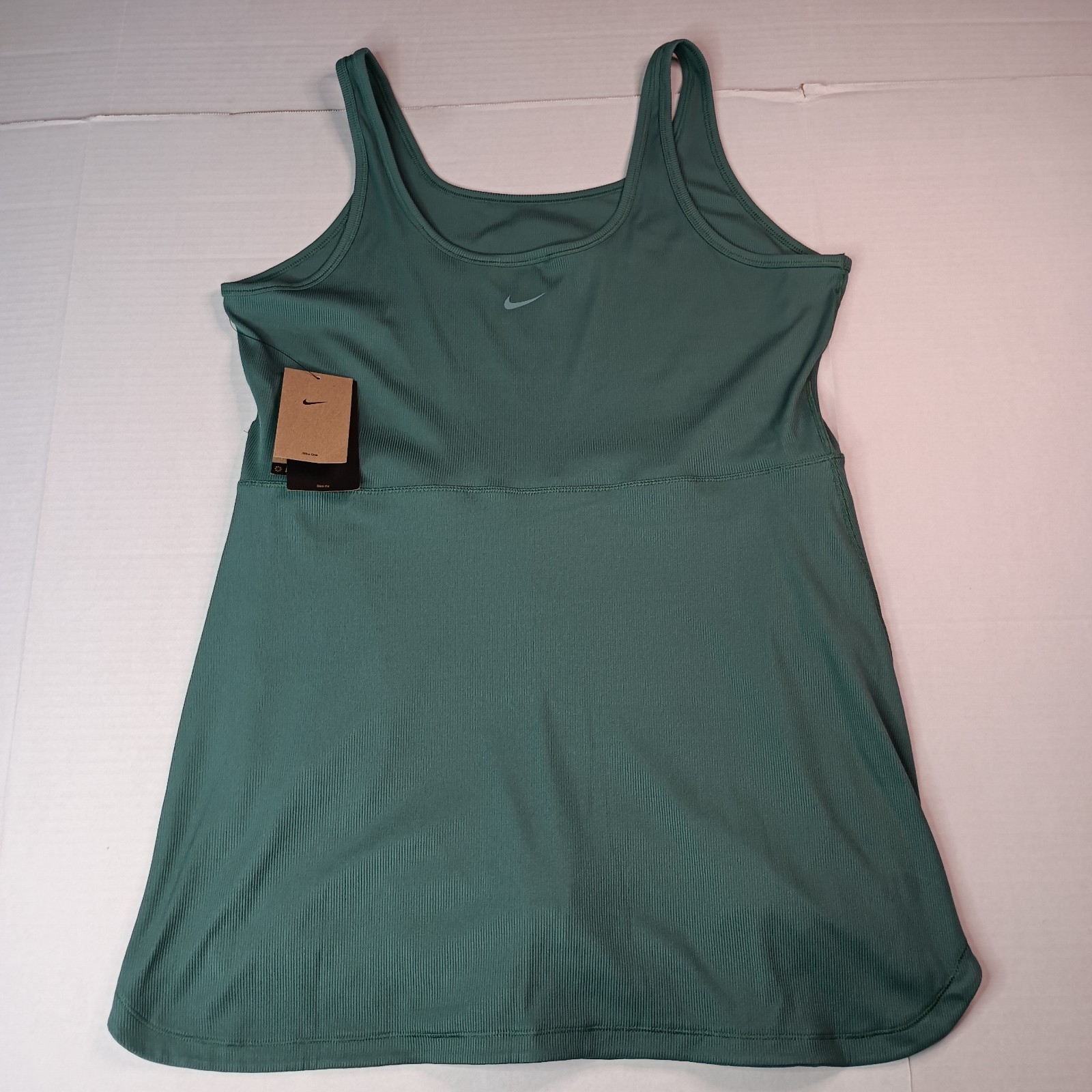 Nike One Women’s Green Capsule Ribbed Dress With Shorts Size 2XL FQ7865-361 New