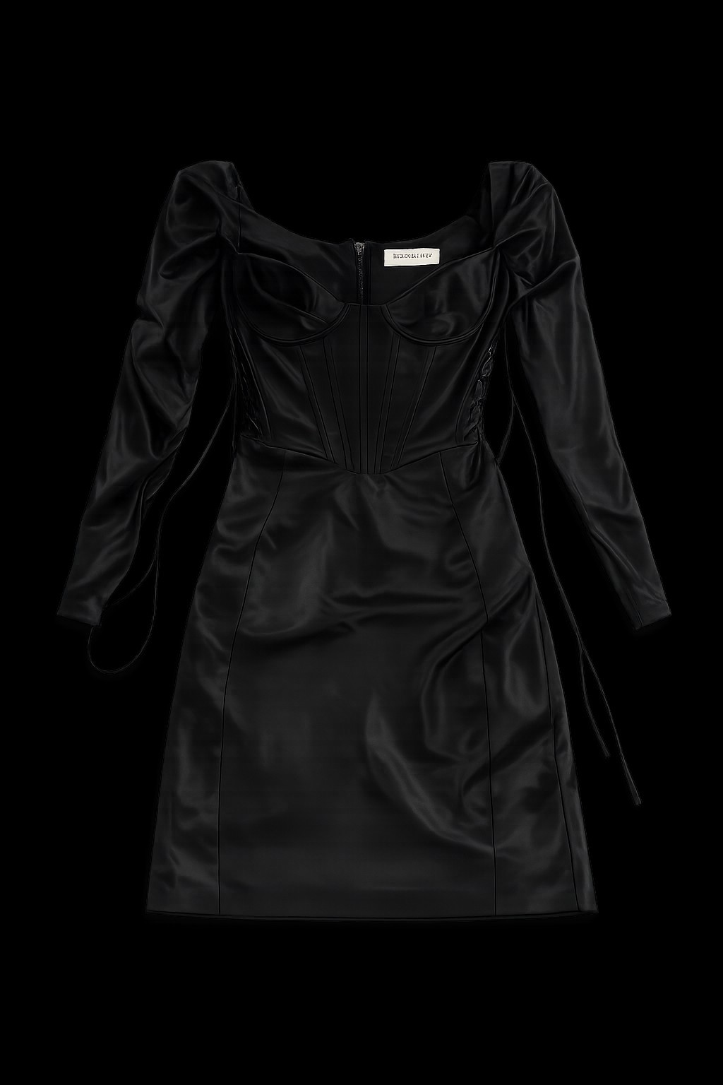 House of CB Grazia Black Satin Corset Sweetheart Bodycon Dress Size S Never Worn