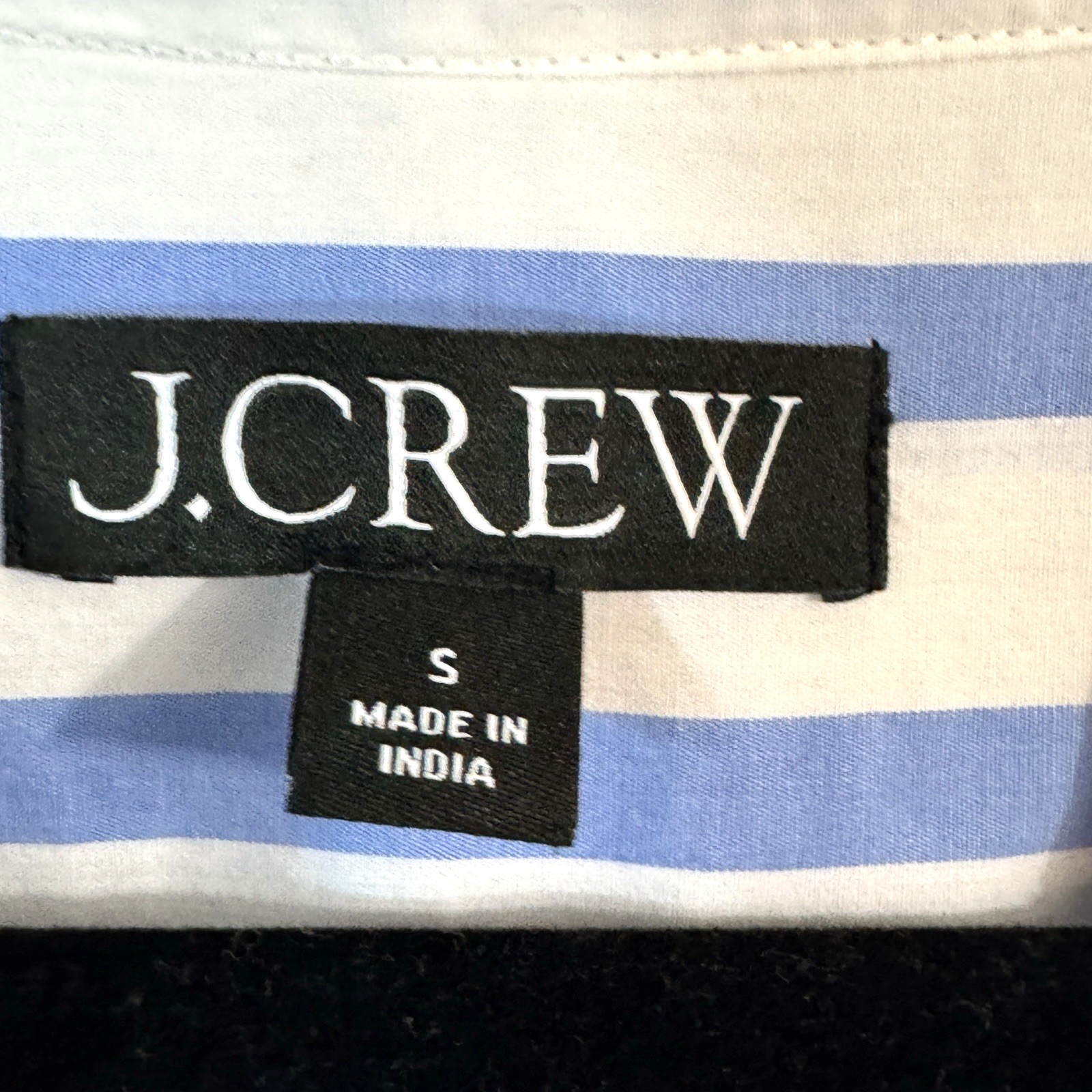 J.Crew Womens Blue White Vertical Stripe Tiered LS Poplin Mini Dress Nautical S