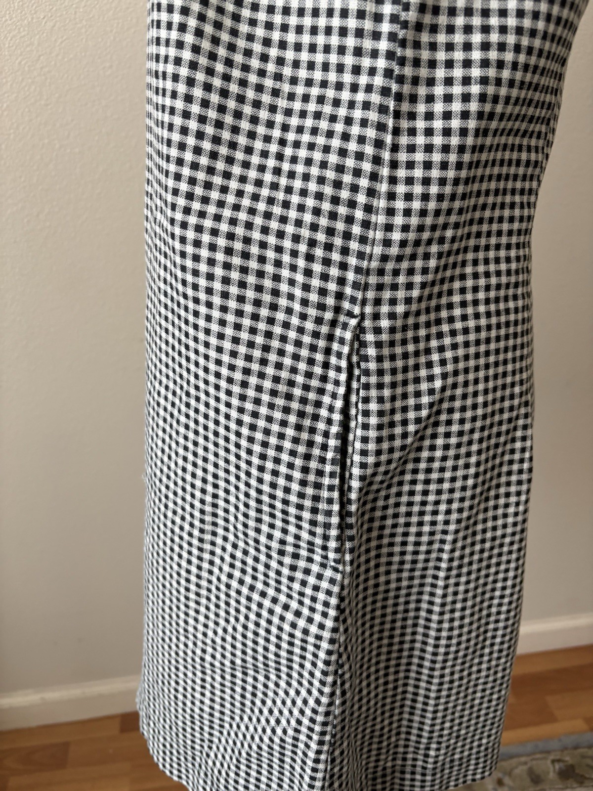 Target Black White Gingham Square Neck Sleeveless Shift Mini Dress M