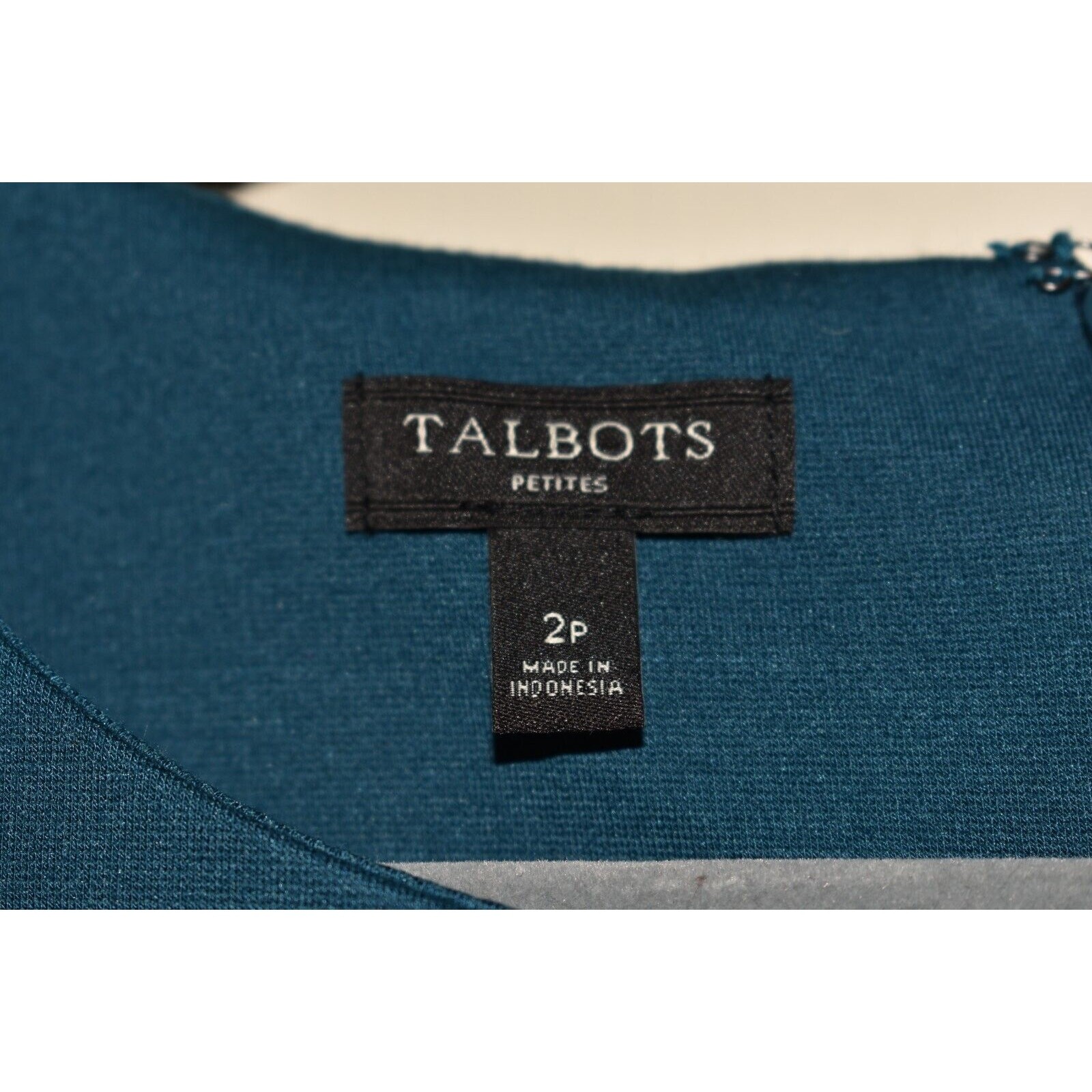 TALBOTS $129 Short Sleeve Ponte Stretch Sheath Dress Tiered Pleated Hem Size 2P