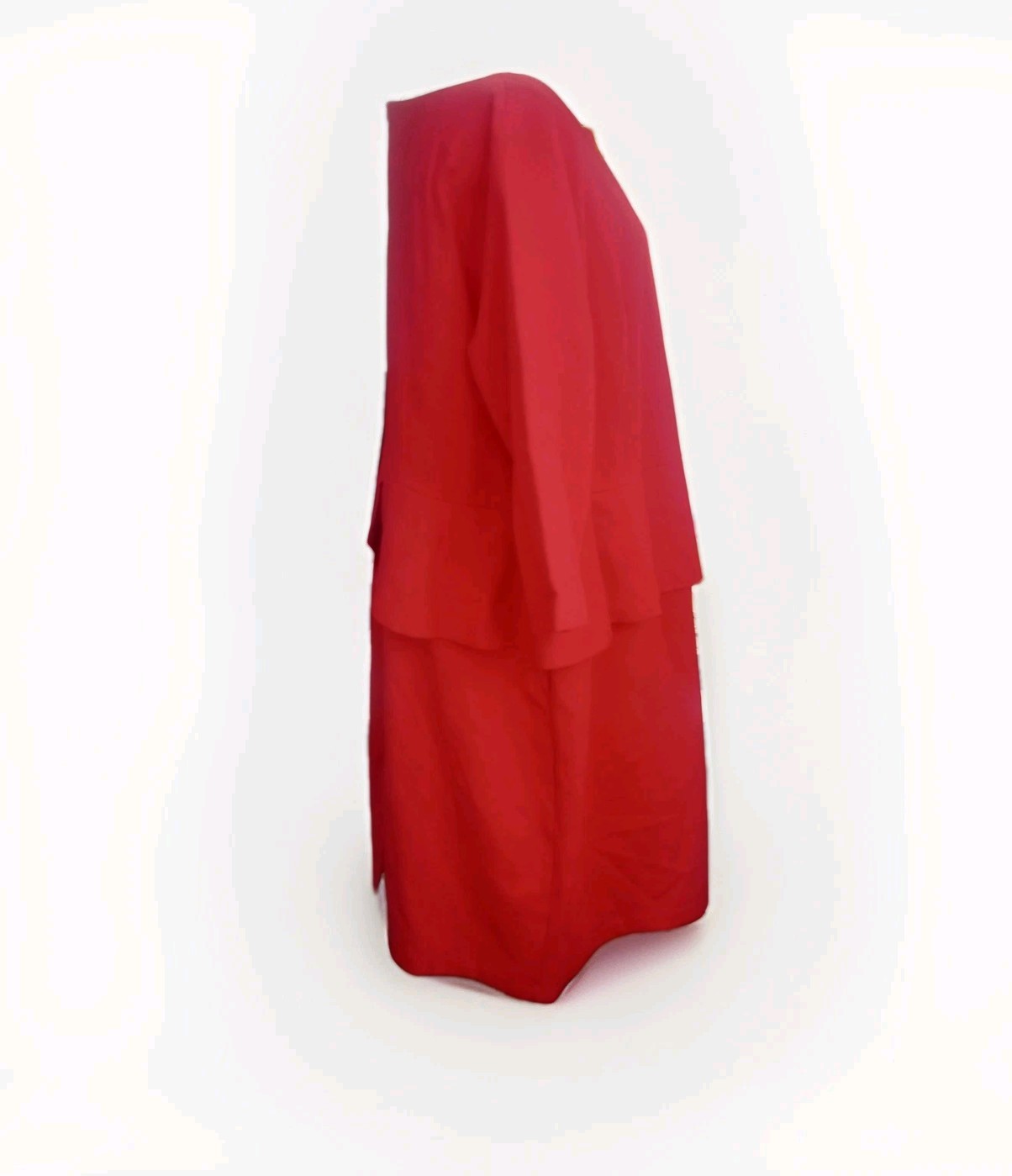 Talbots 18W Red Fitted Ponte Stretch Peplum 3/4 Sleeve Statement Holiday Classic