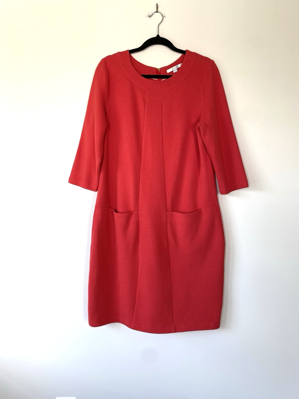 BODEN Red Marisol Quilted Mod Retro Preppy Dress Pockets Size 12L or 12 Tall