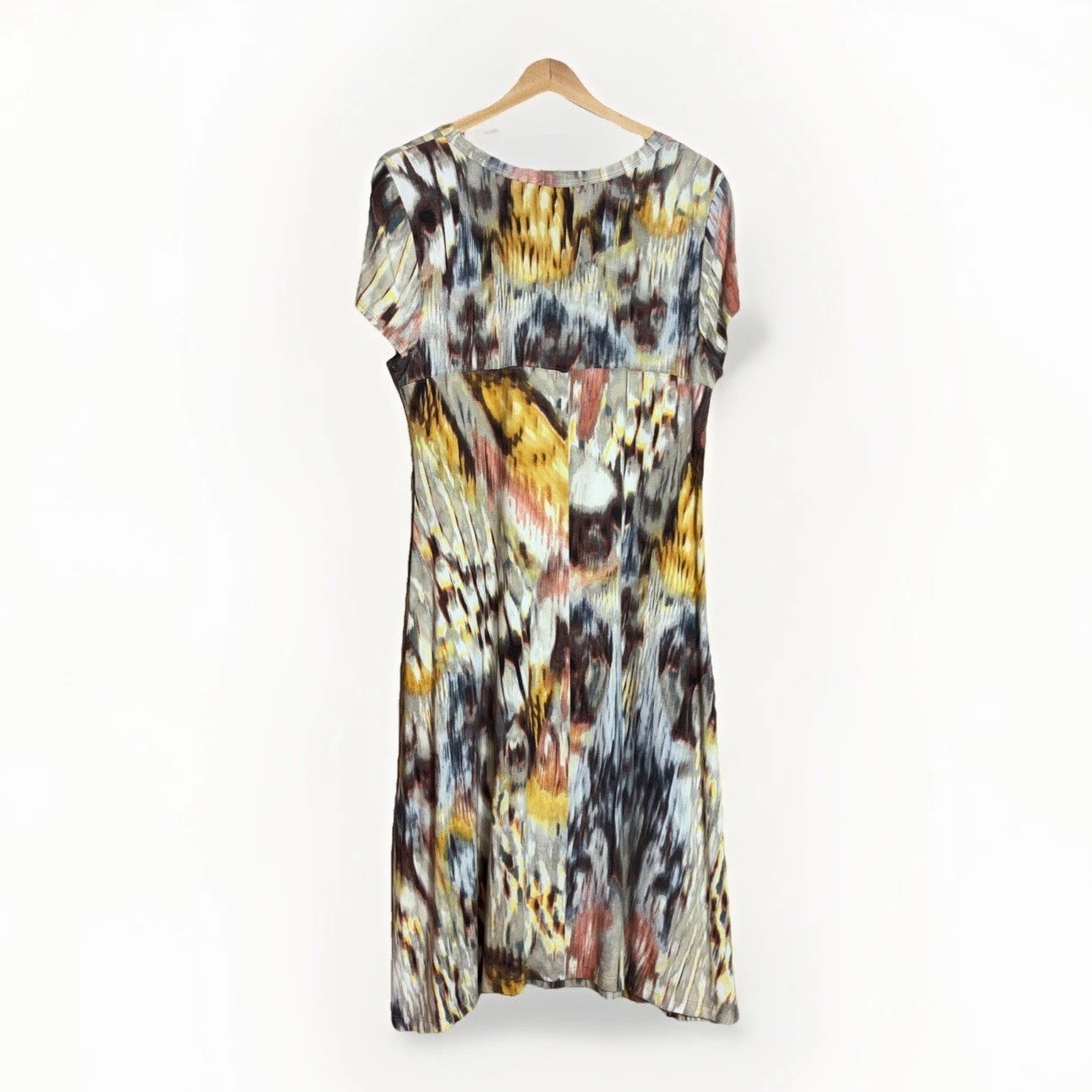 Karen Kane Abstract Printed Multicolor Dress Size XL Short Sleeves Scoop Neck